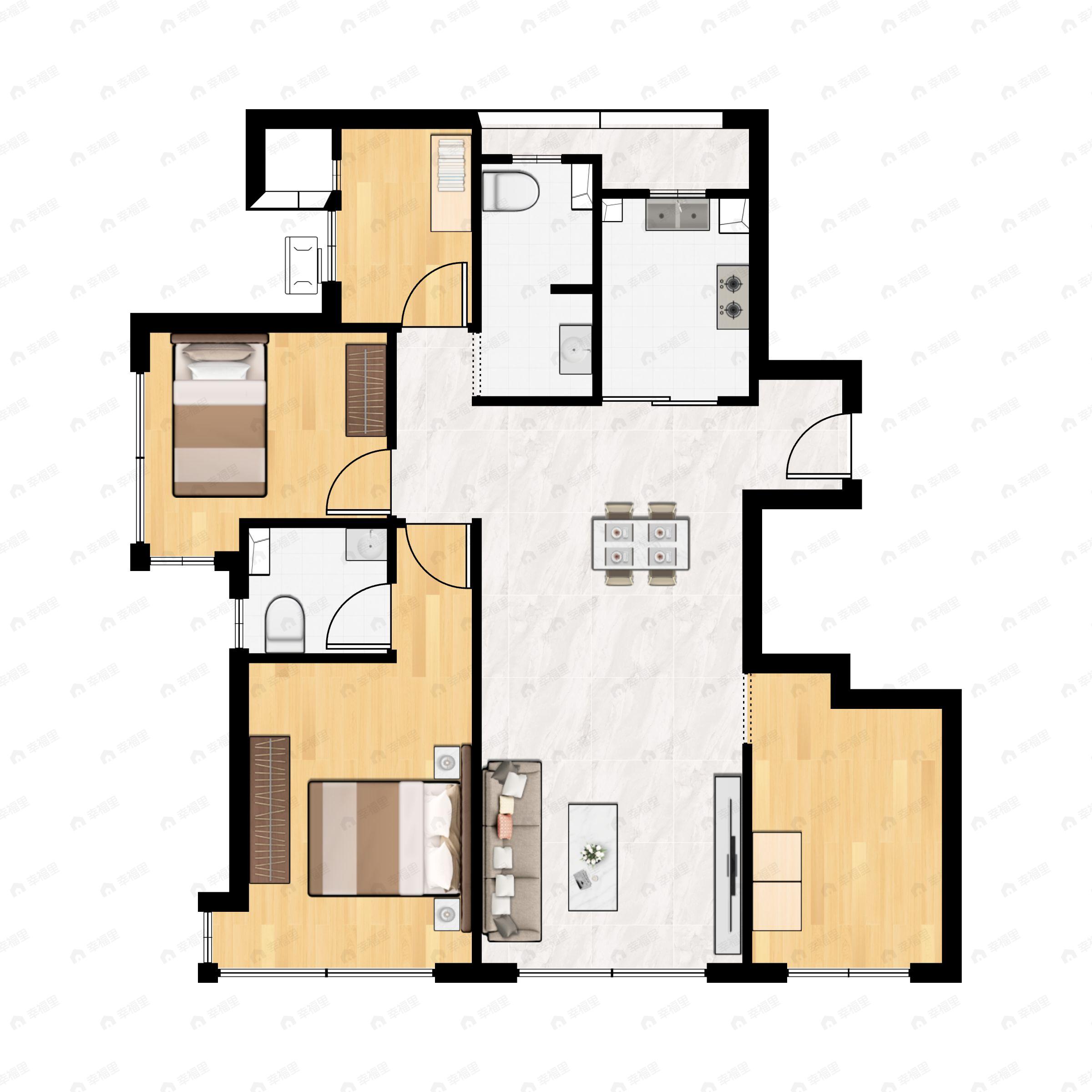 4室2厅2卫建面133平户型图