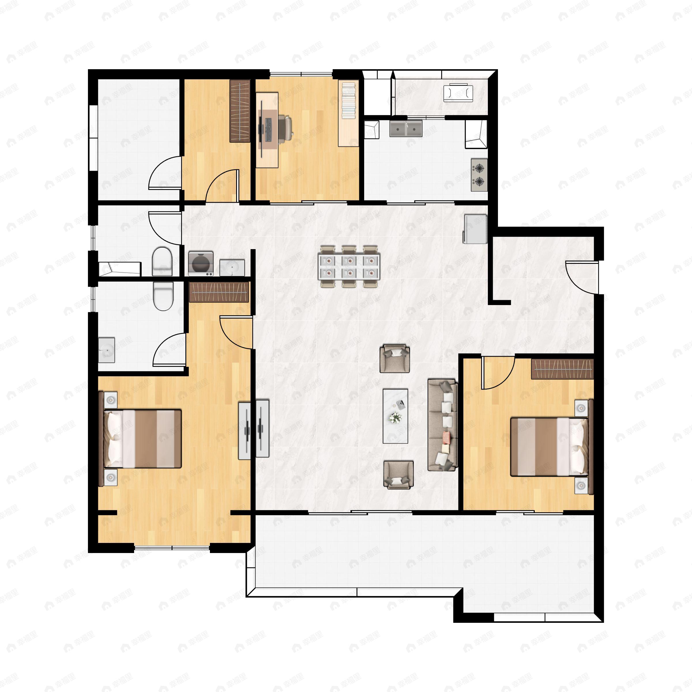 4室2厅2卫建面139平户型图