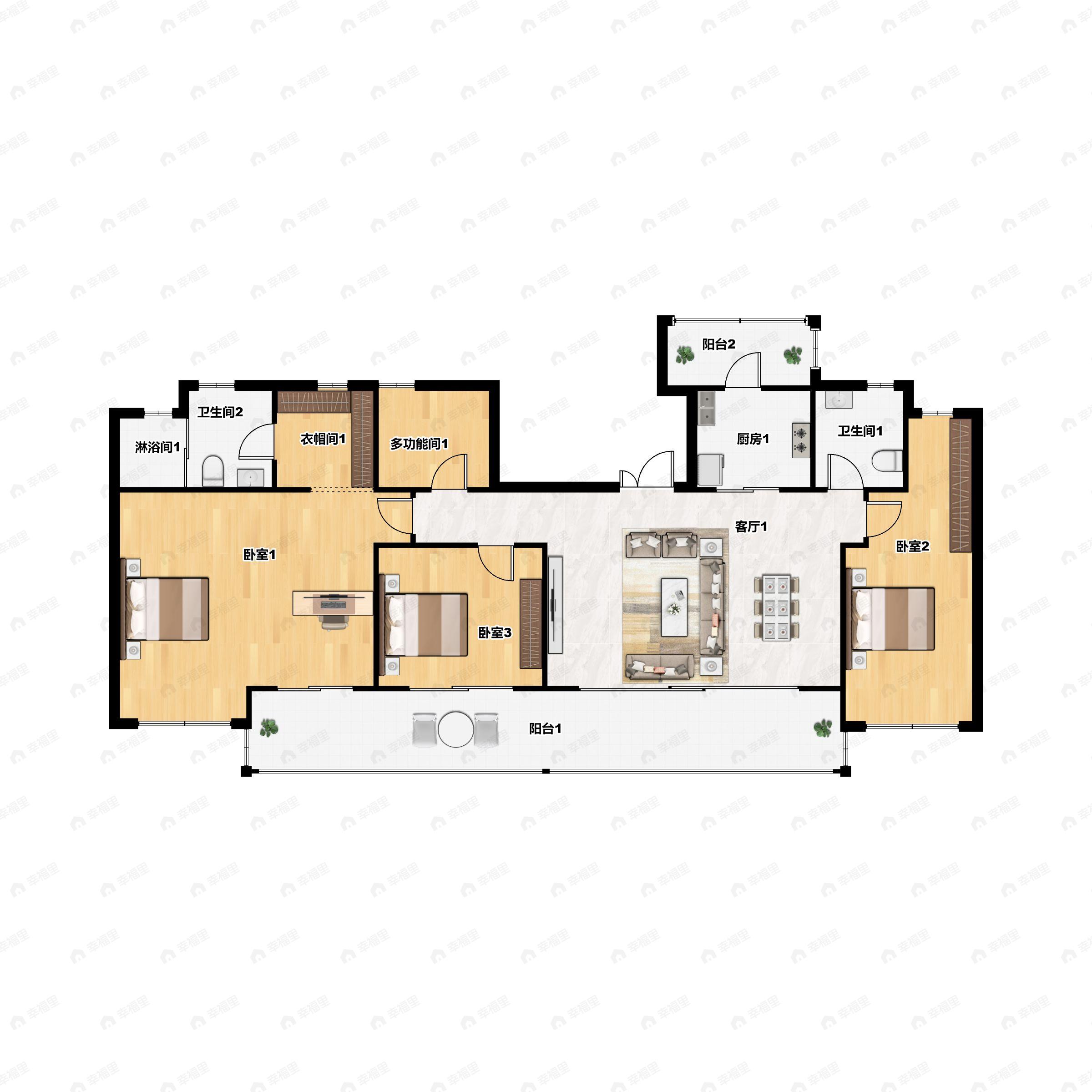 4室2厅2卫建面186平户型图