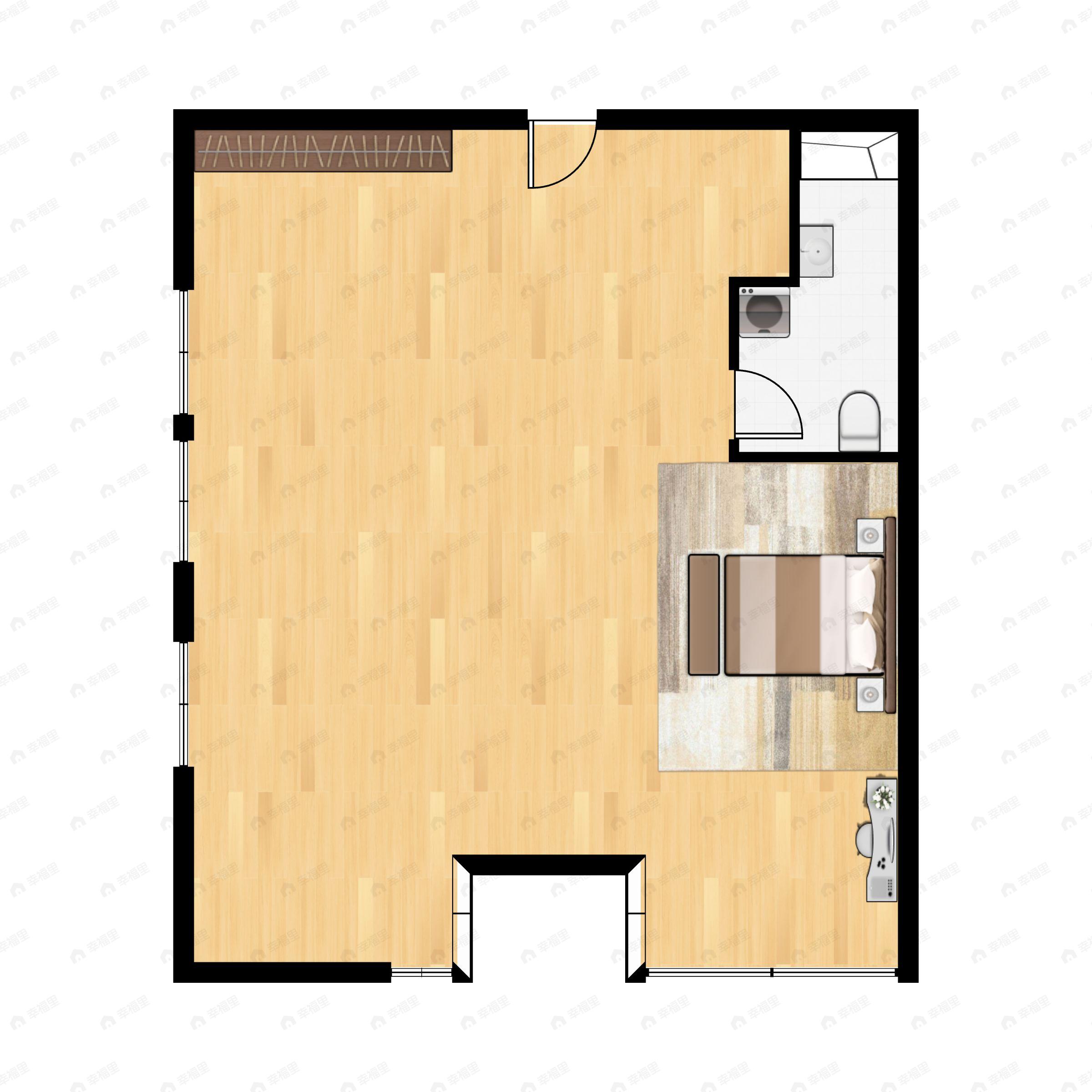 2室2厅2卫建面90平户型图