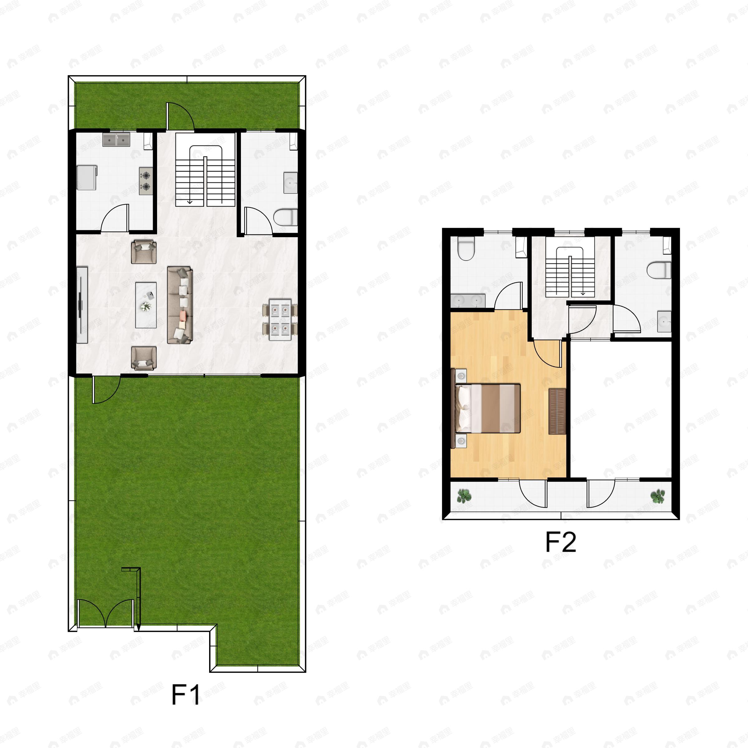 1室2厅3卫建面94平南户型图