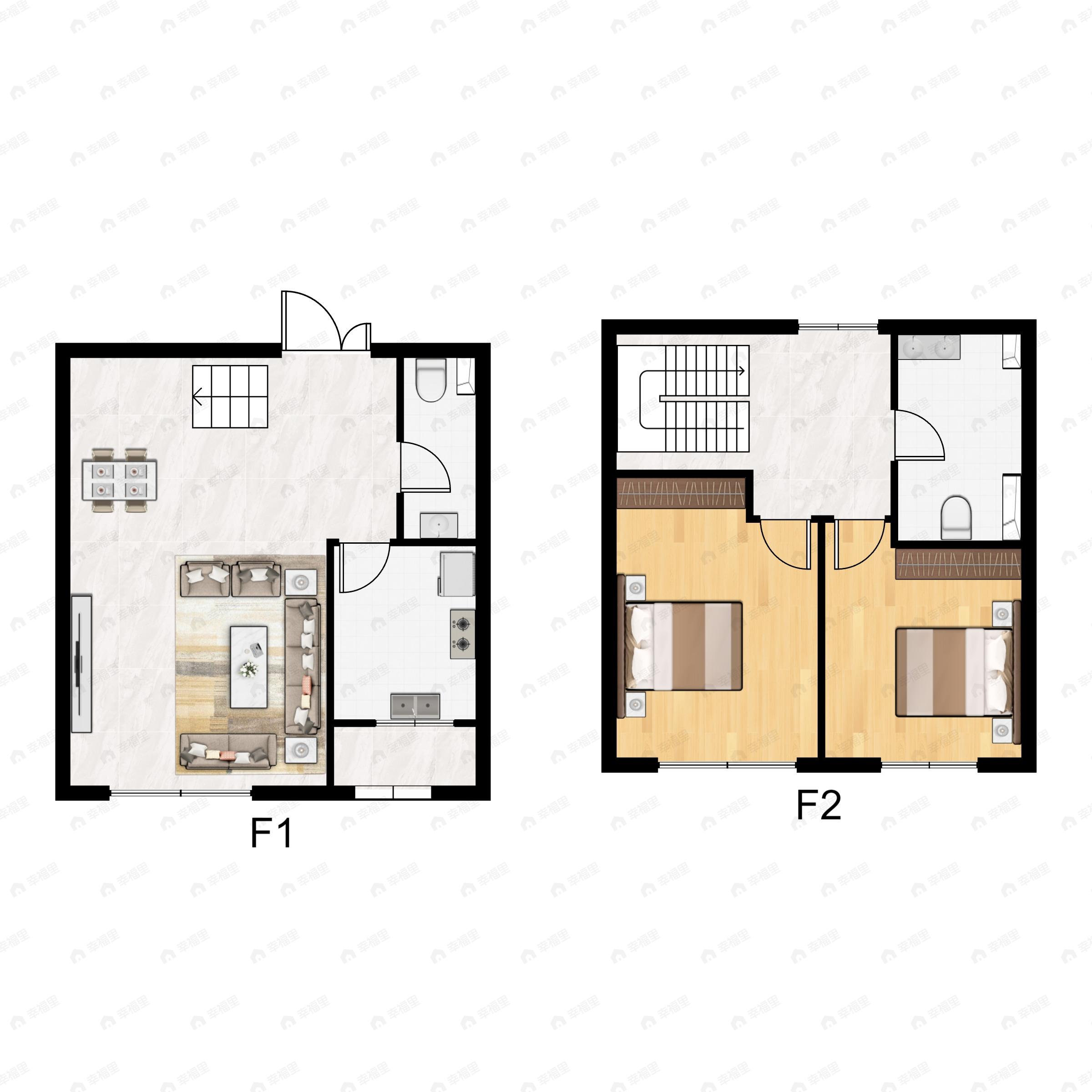 星海长岛2室2厅2卫户型图
