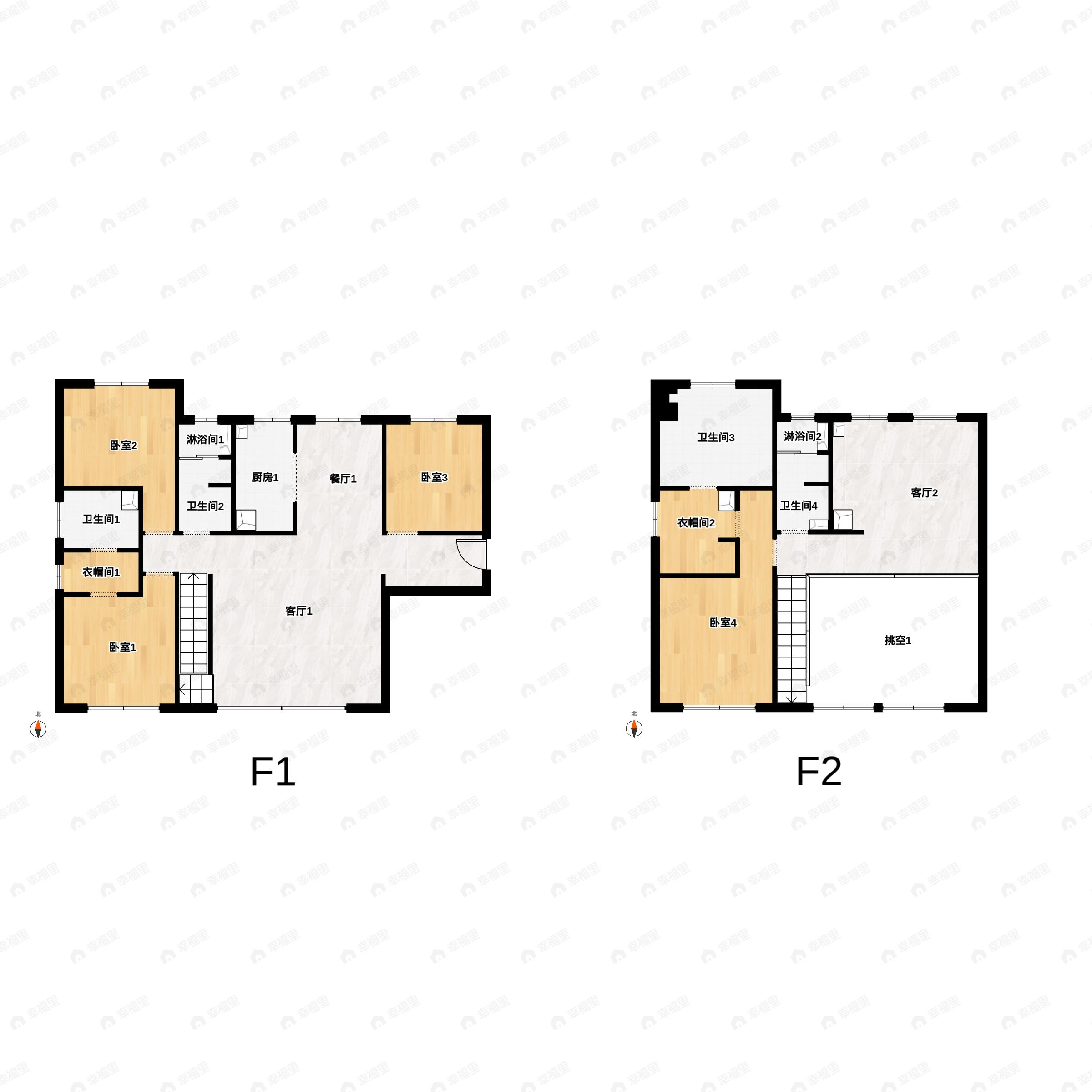 4室3厅4卫建面310平西户型图