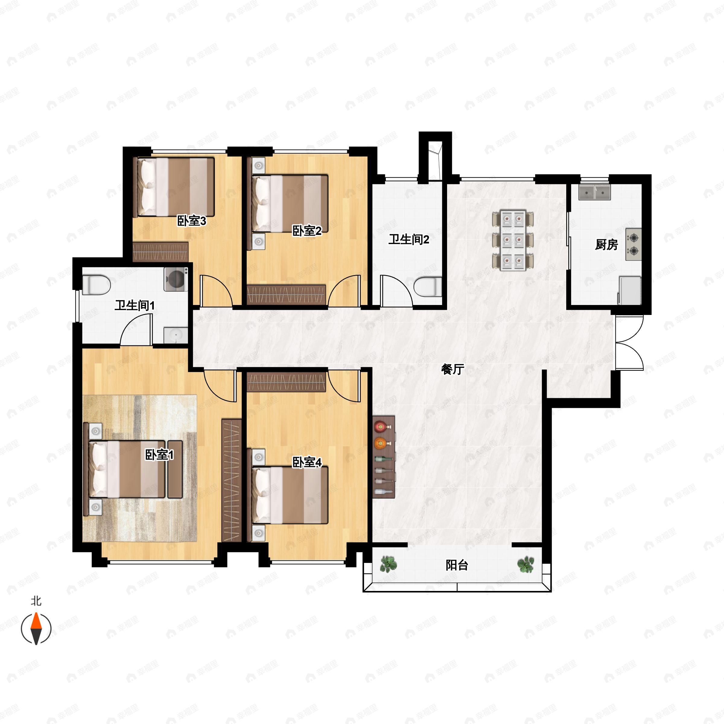 4室2厅2卫建面149平户型图