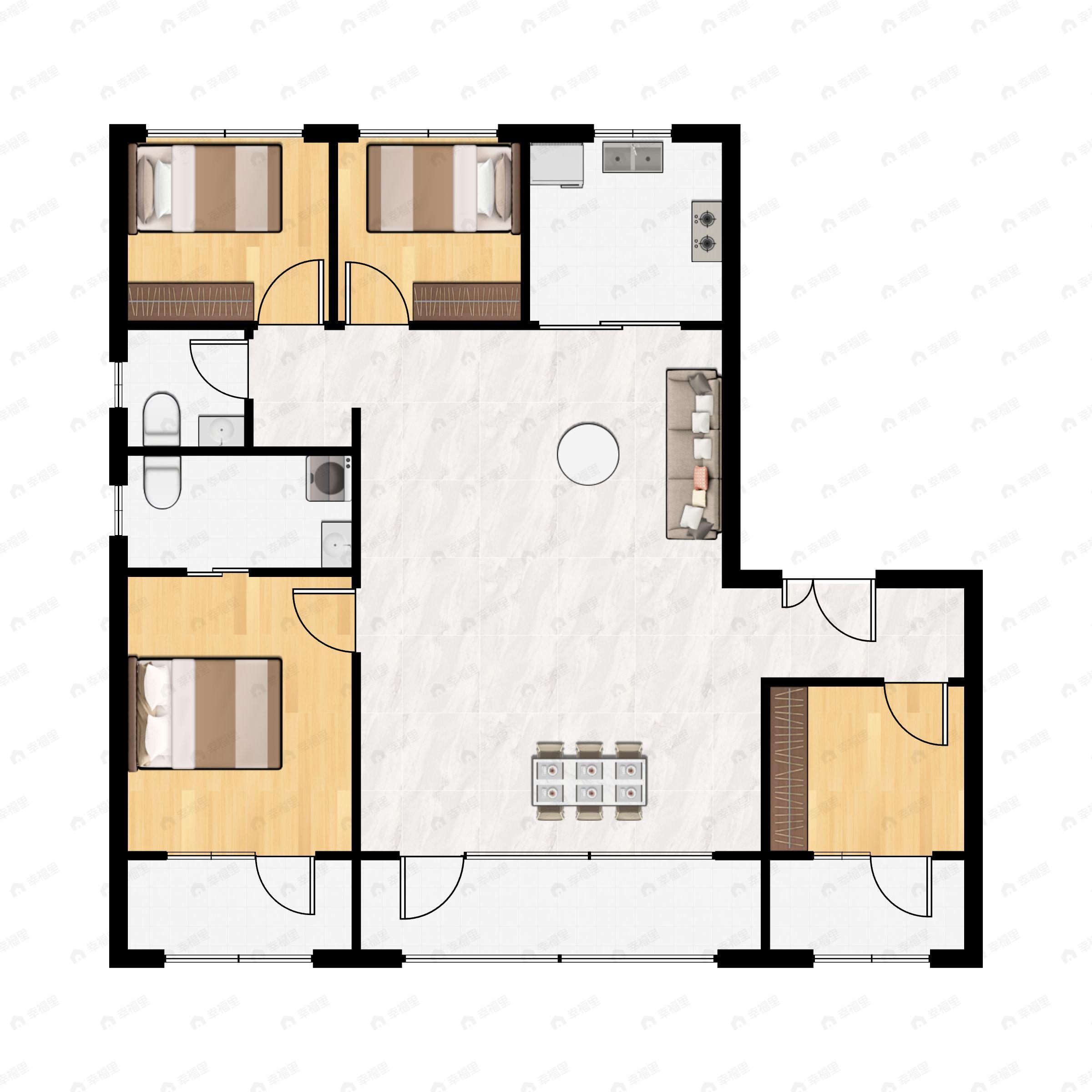中海和瑞叁號院4室2厅2卫户型图