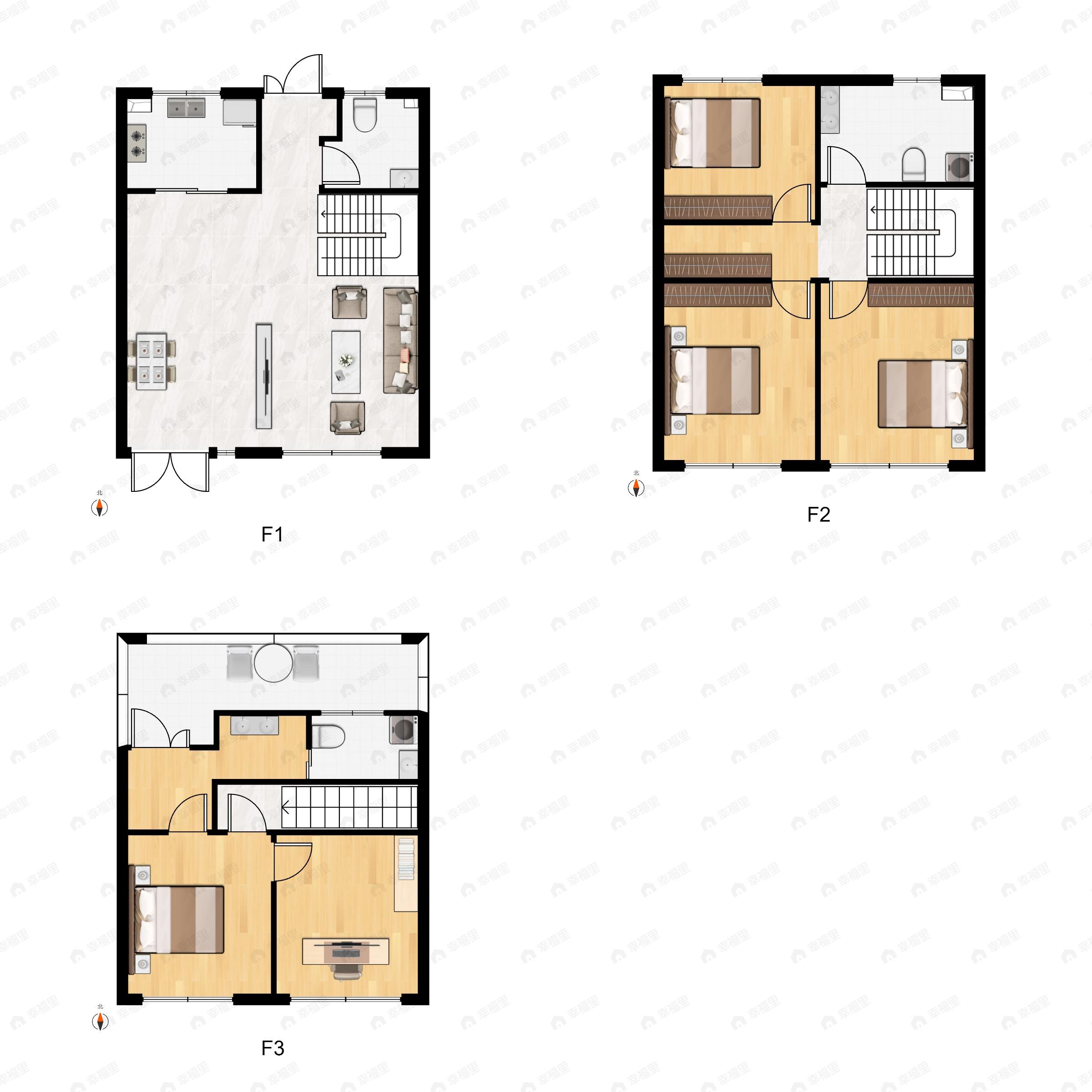 5室2厅3卫建面164平南户型图