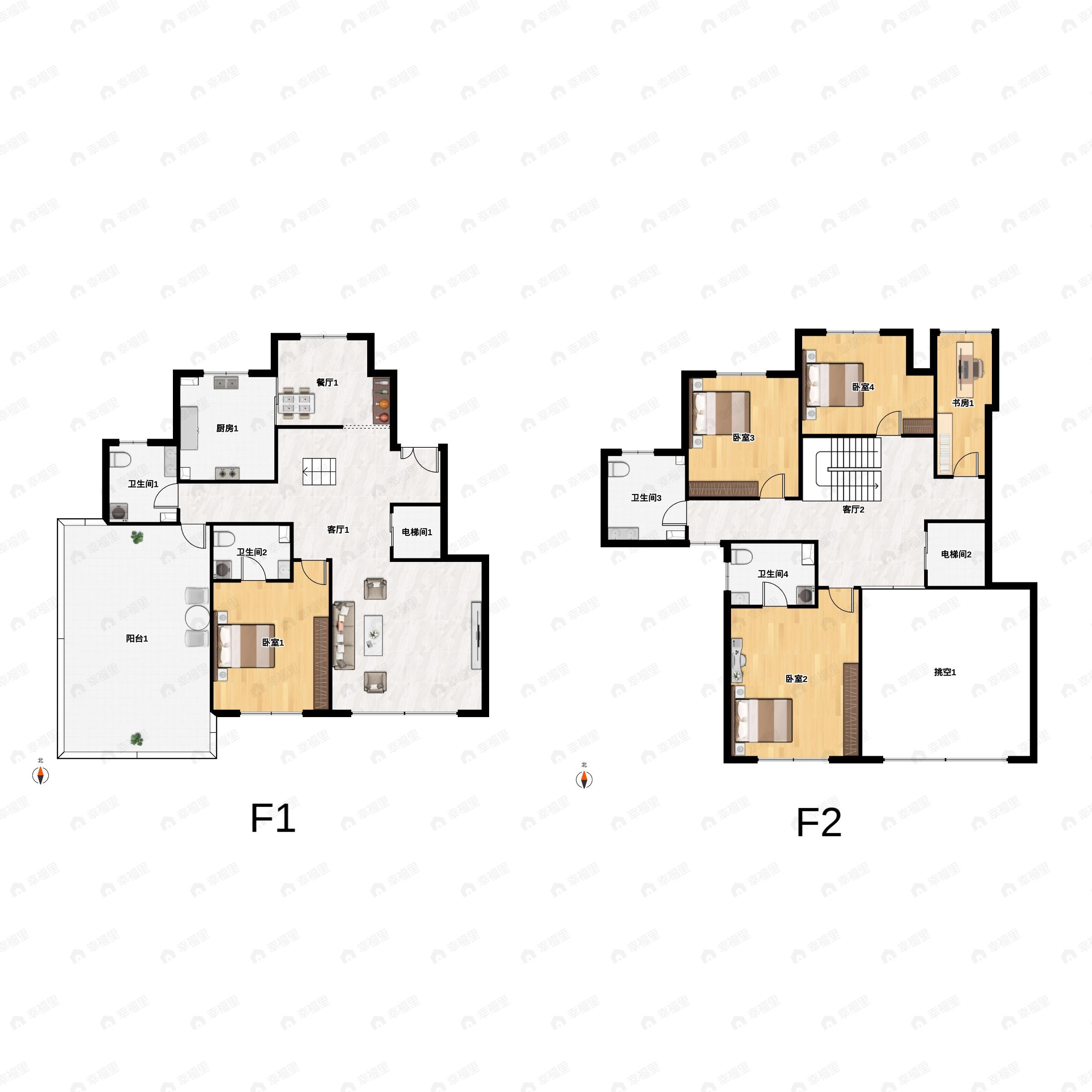 城乡居壹号苑5室2厅4卫户型图