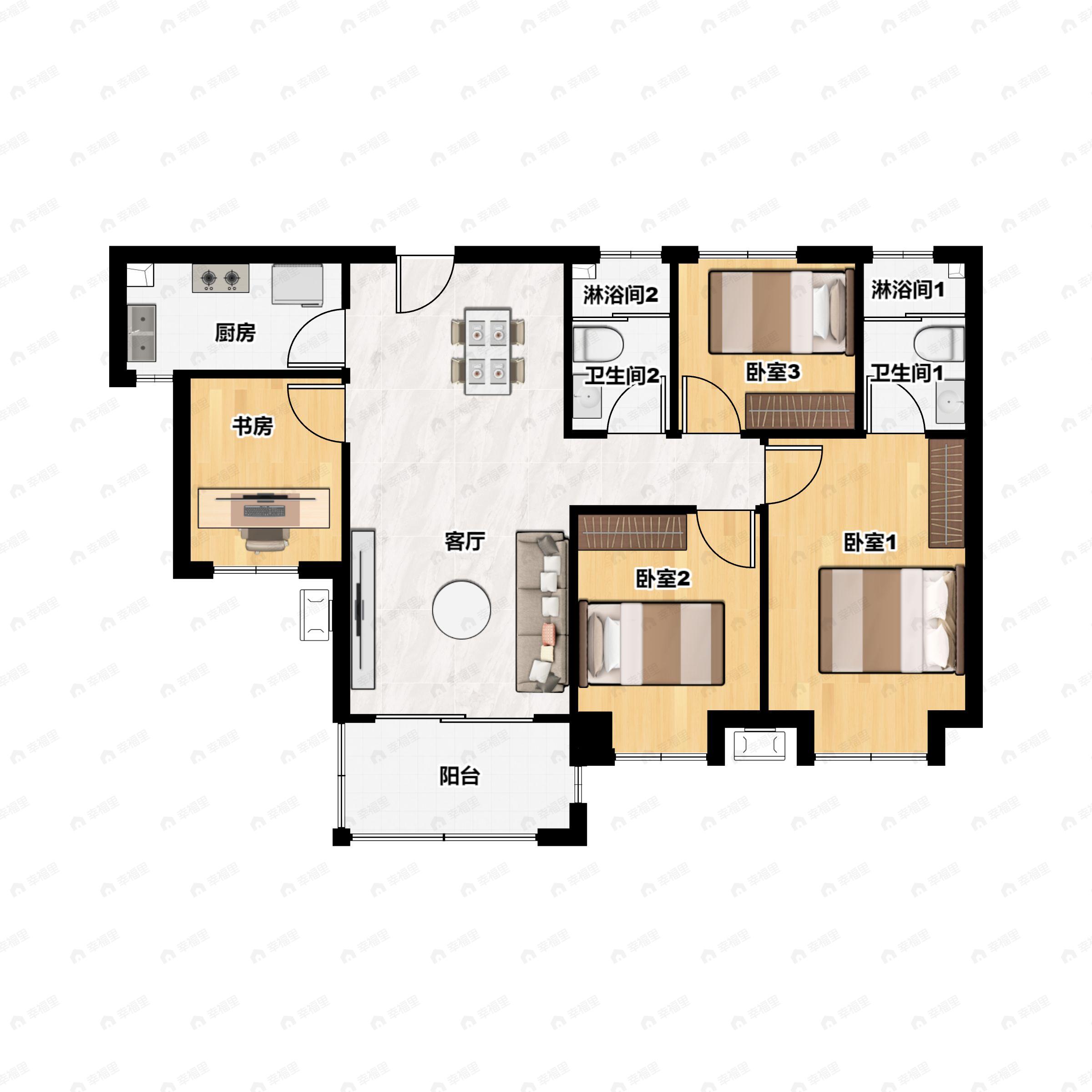 中铁诺德逸都4室2厅2卫户型图