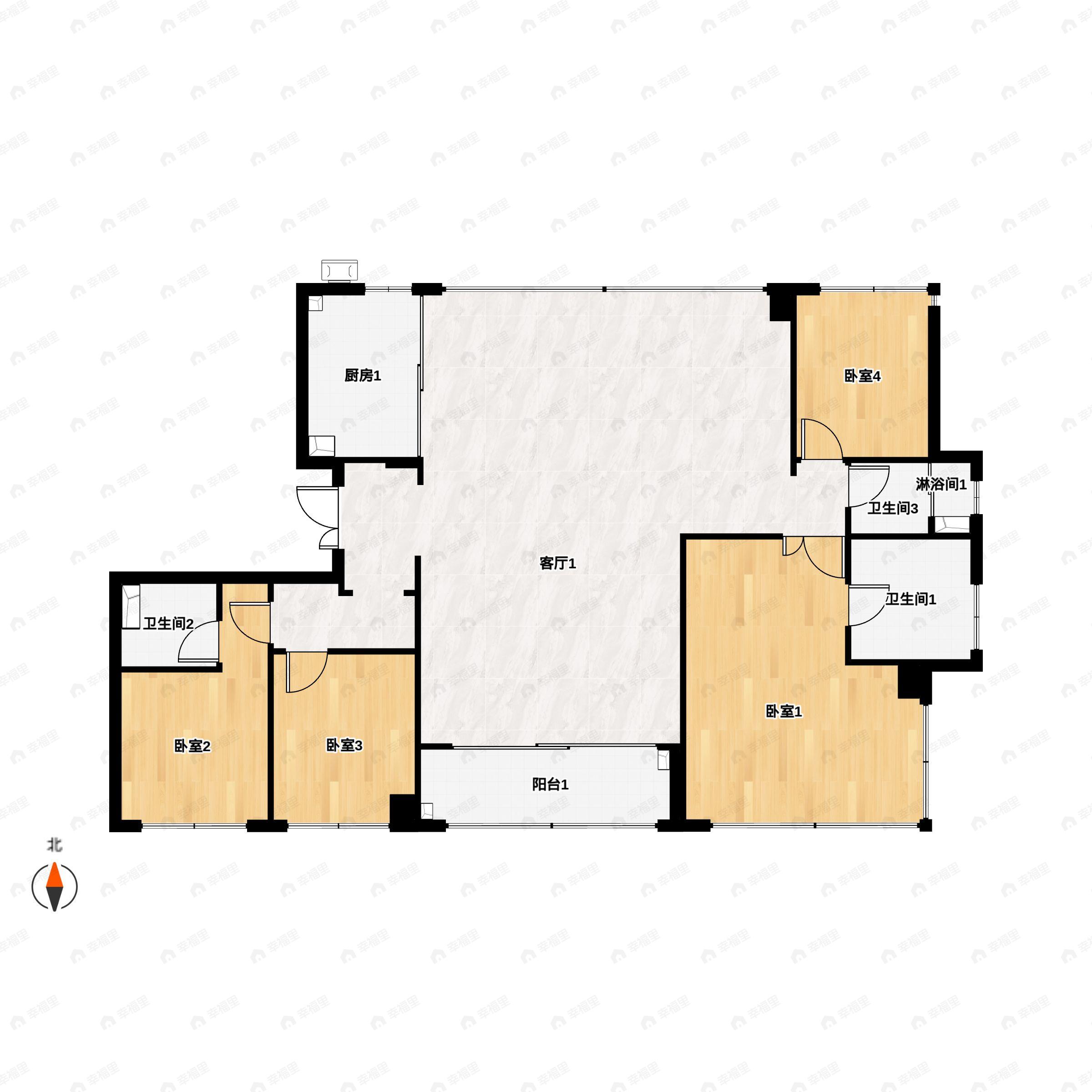 建发朗玥4室2厅3卫户型图