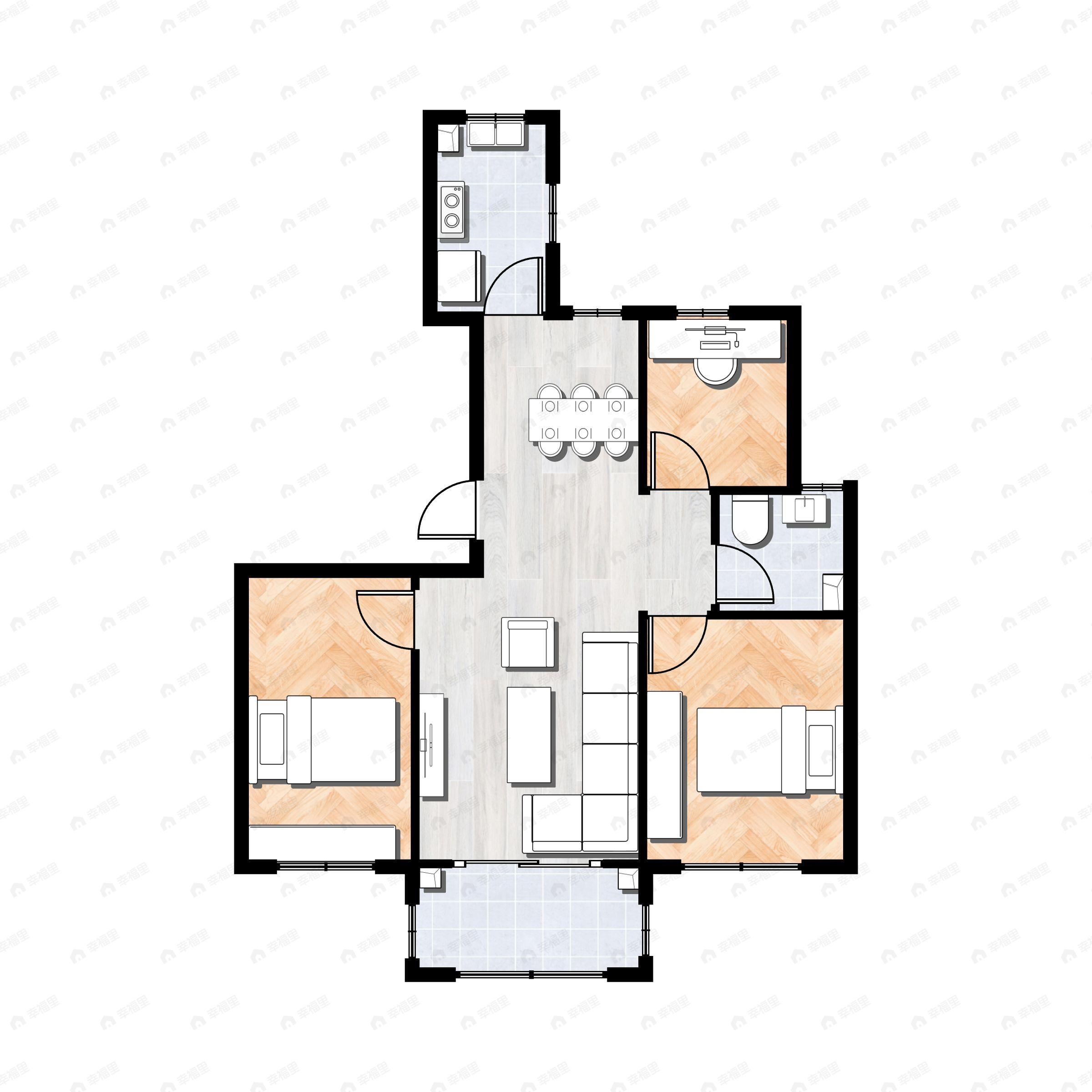 3室2厅1卫建面149平户型图