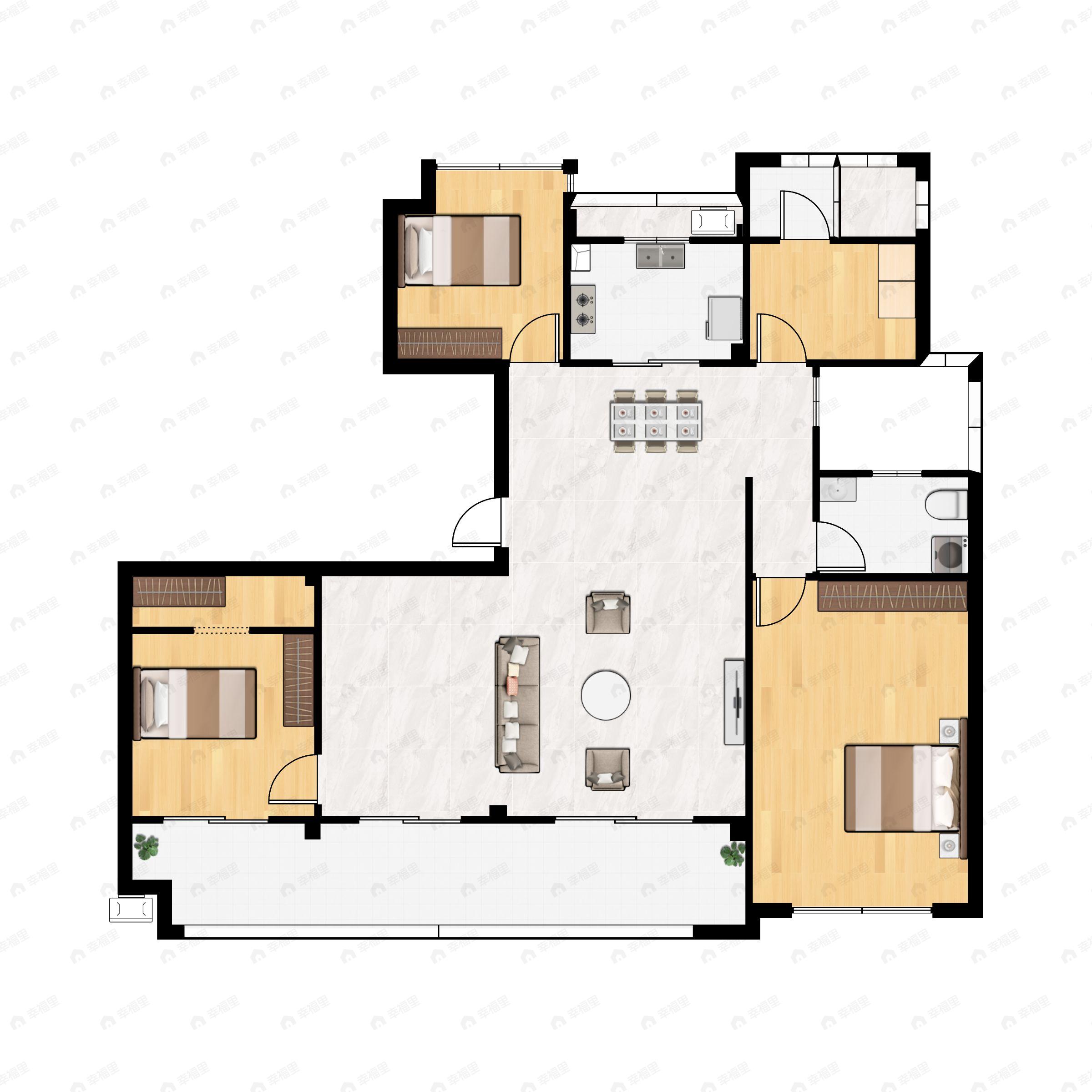 4室2厅2卫建面146平南|北户型图