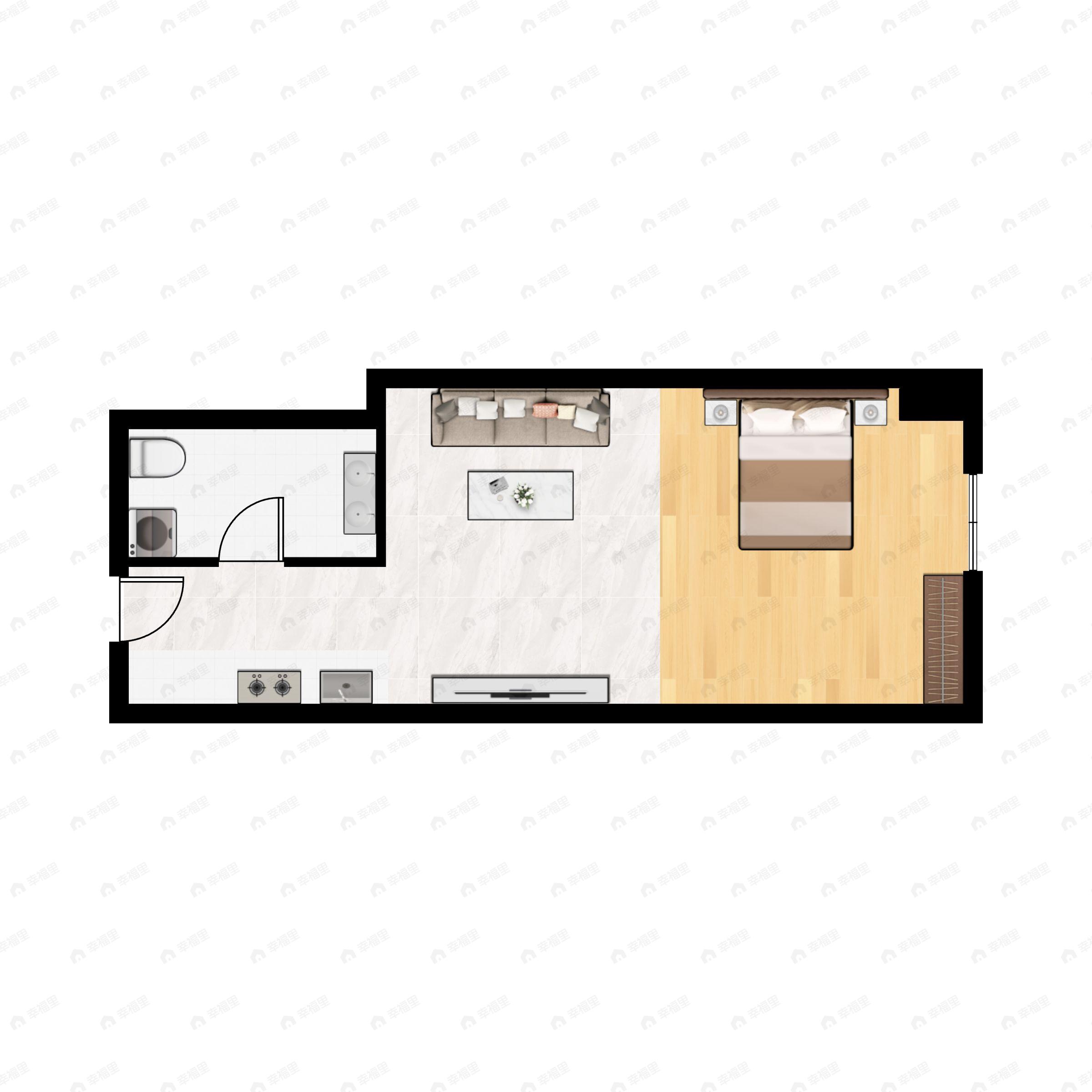 骊驰康养1室1厅1卫户型图