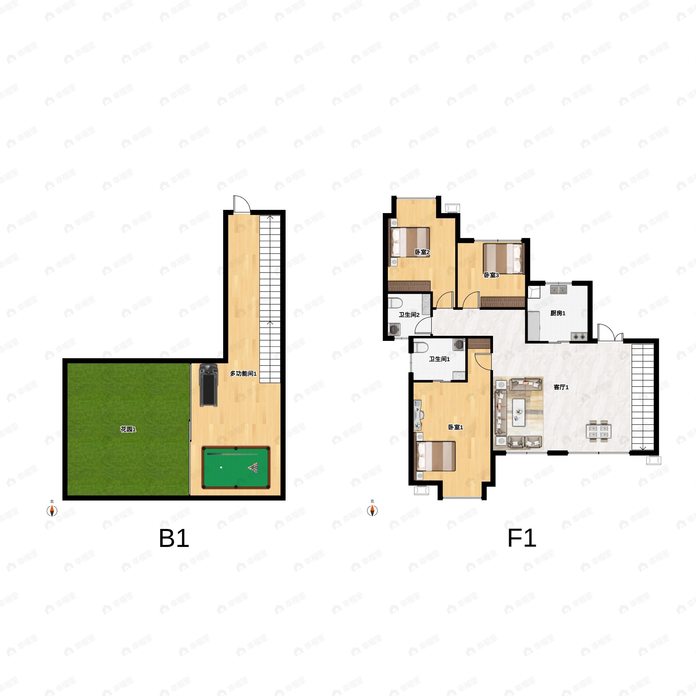 宸德公馆3室2厅2卫户型图