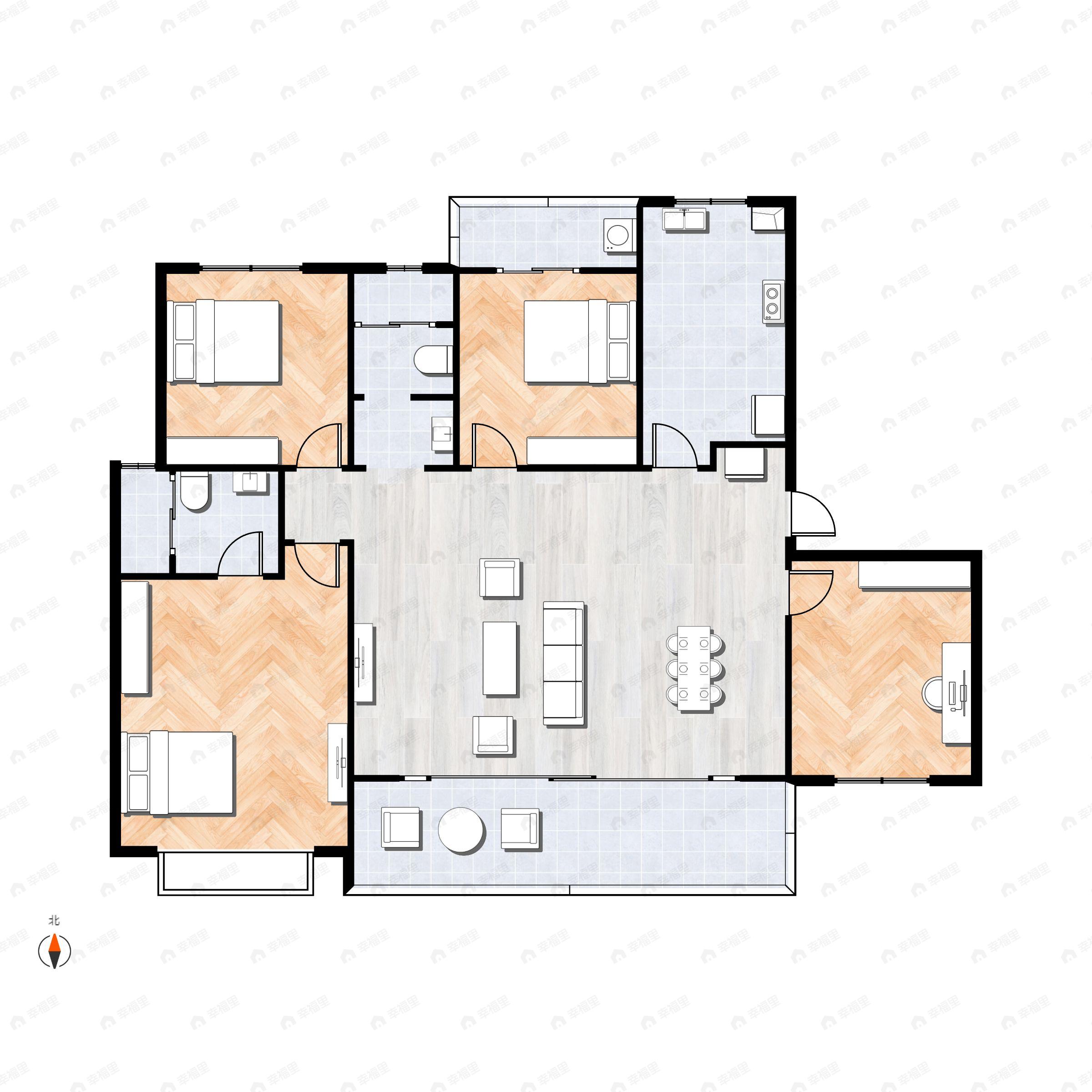 4室2厅2卫建面140平户型图