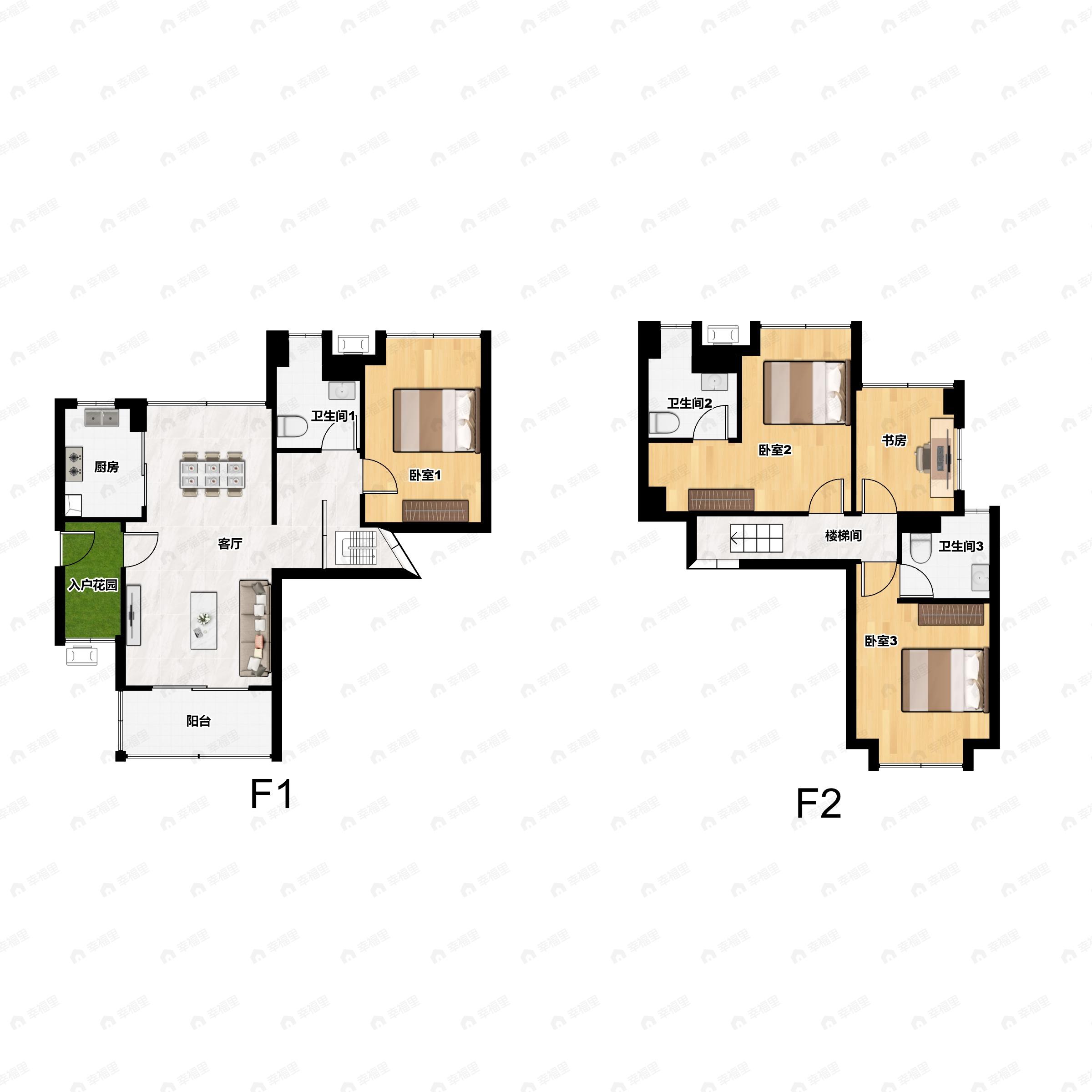 4室2厅3卫建面103平南户型图