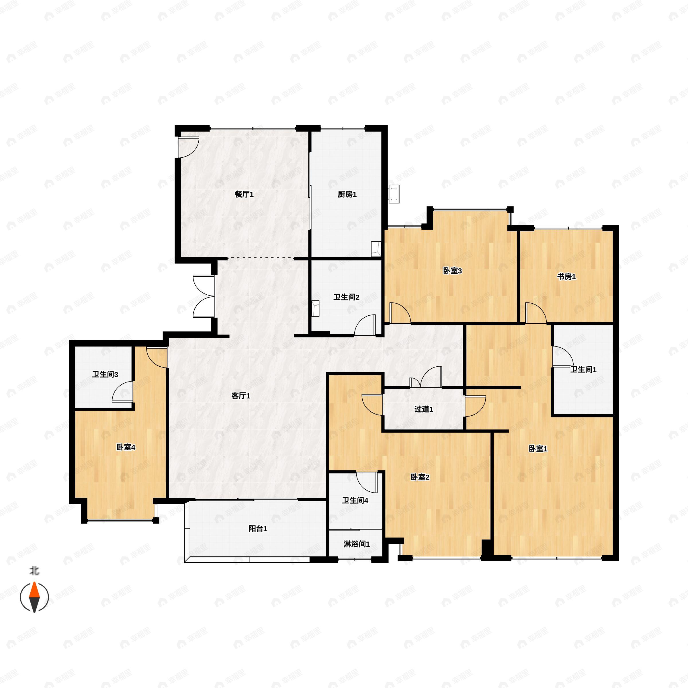 5室2厅4卫建面247平户型图