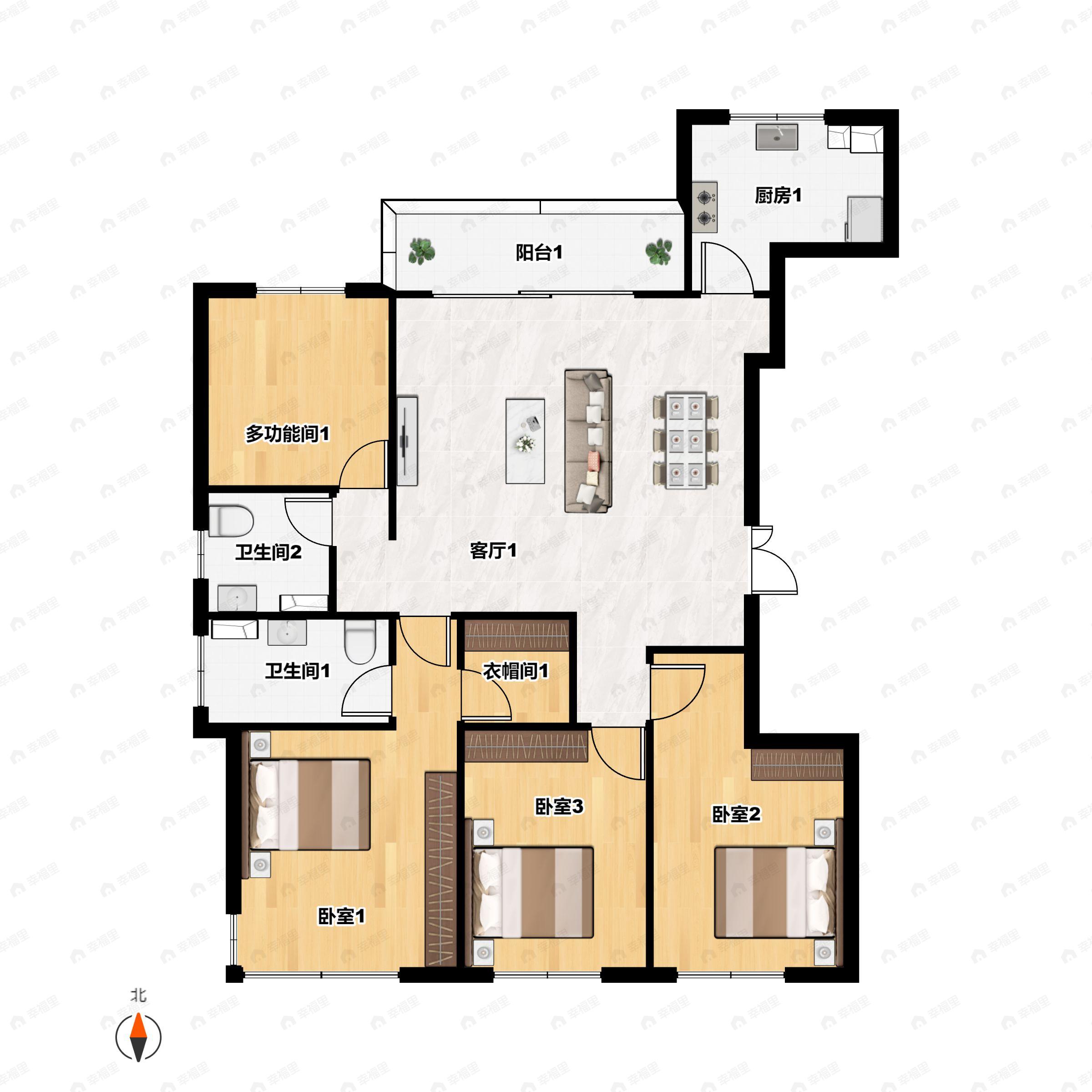 浦江御景湾4室2厅2卫户型图