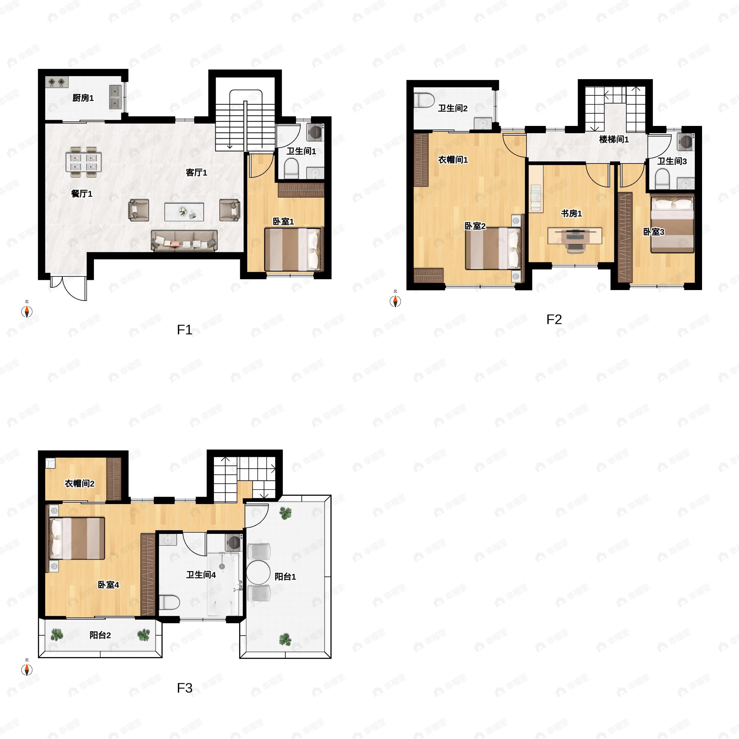 5室2厅4卫建面166平东户型图
