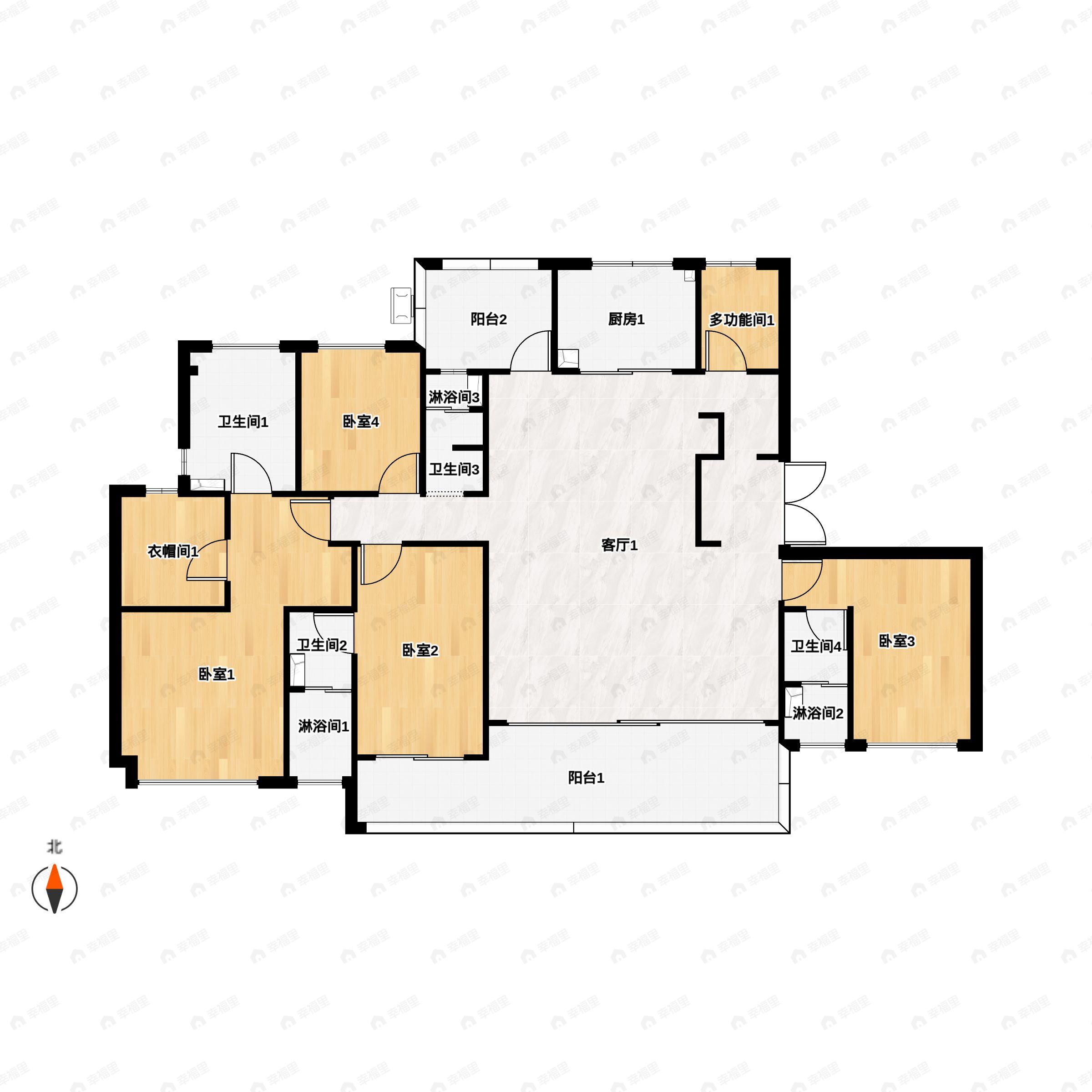 绿城滨江潮闻东方5室2厅4卫户型图