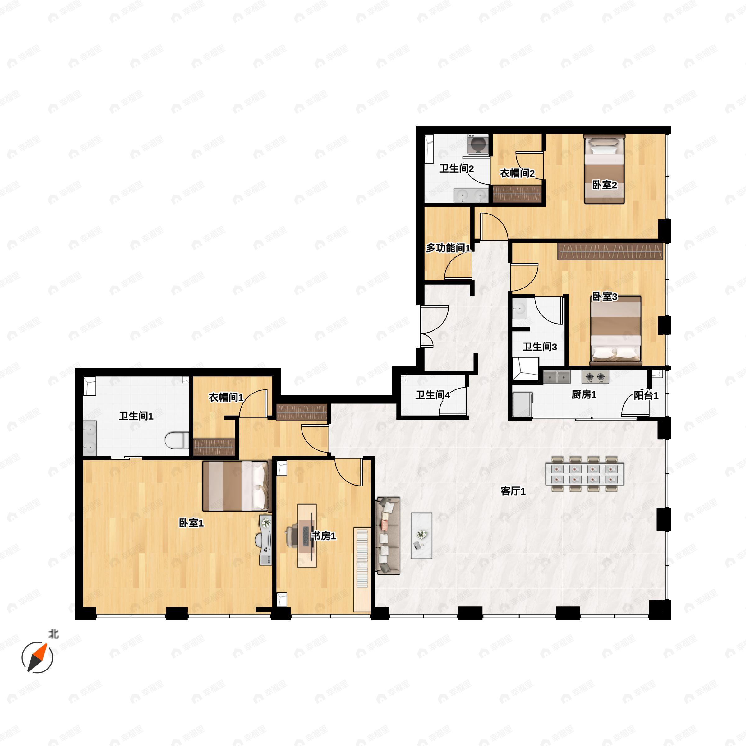 ONE534室2厅4卫户型图