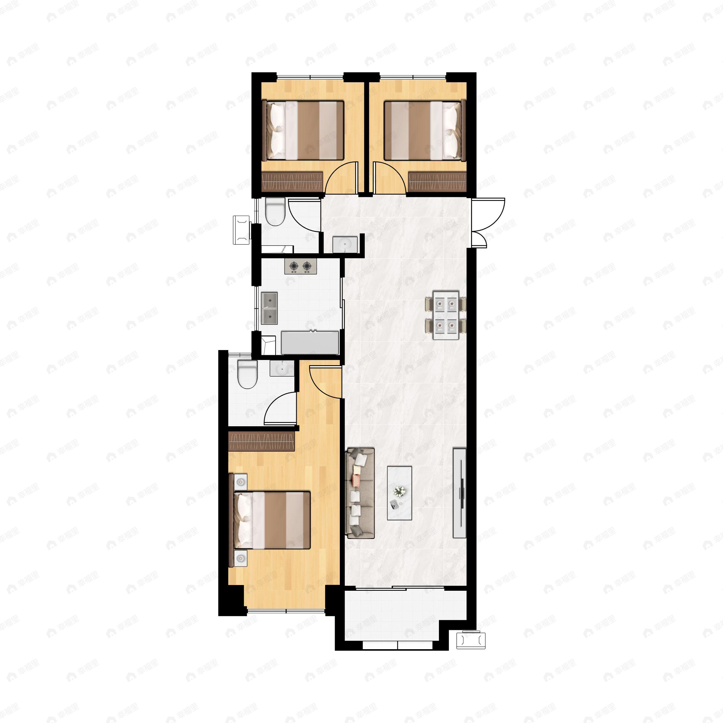 东盛甲第天玺3室2厅2卫户型图