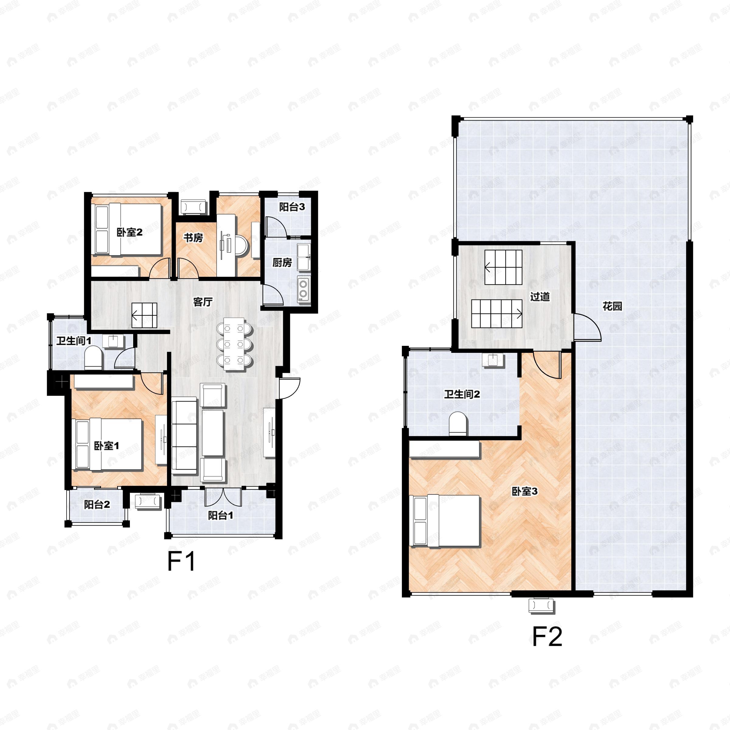 4室2厅2卫建面115平南户型图