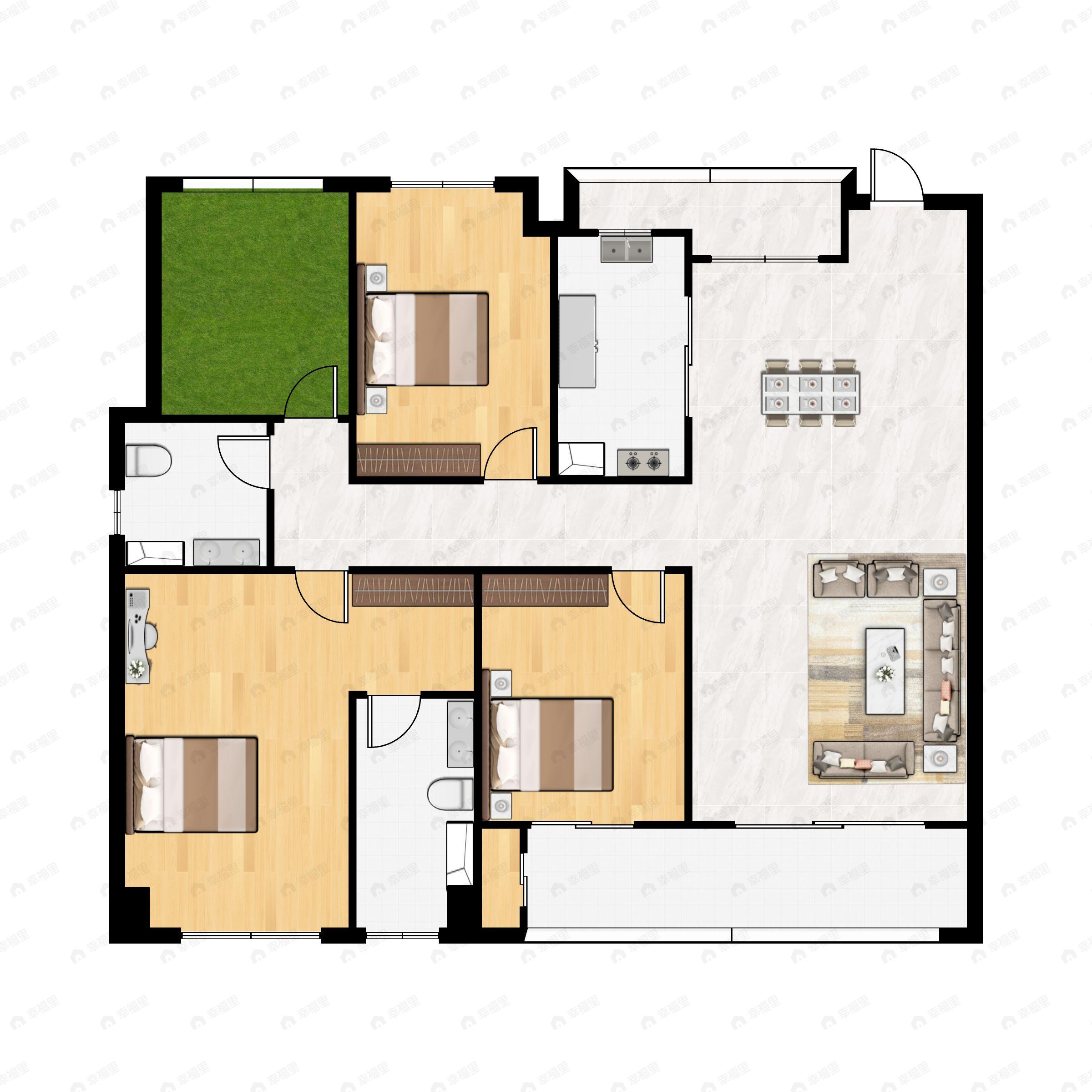 4室2厅2卫建面143平户型图