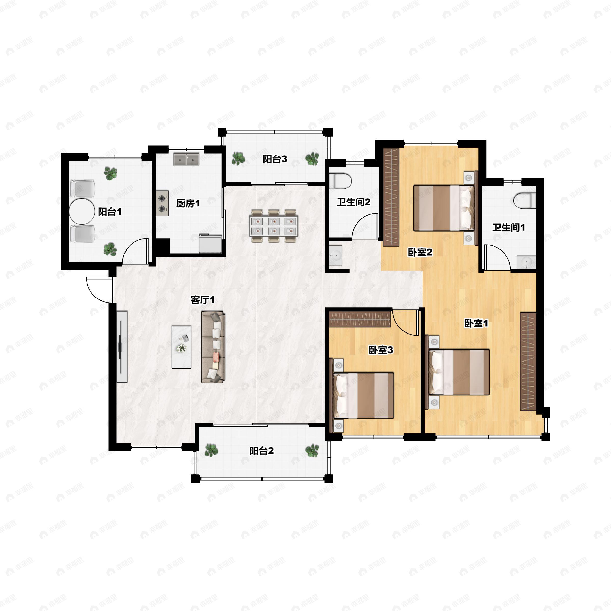 龙光建发玖云府4室2厅2卫户型图