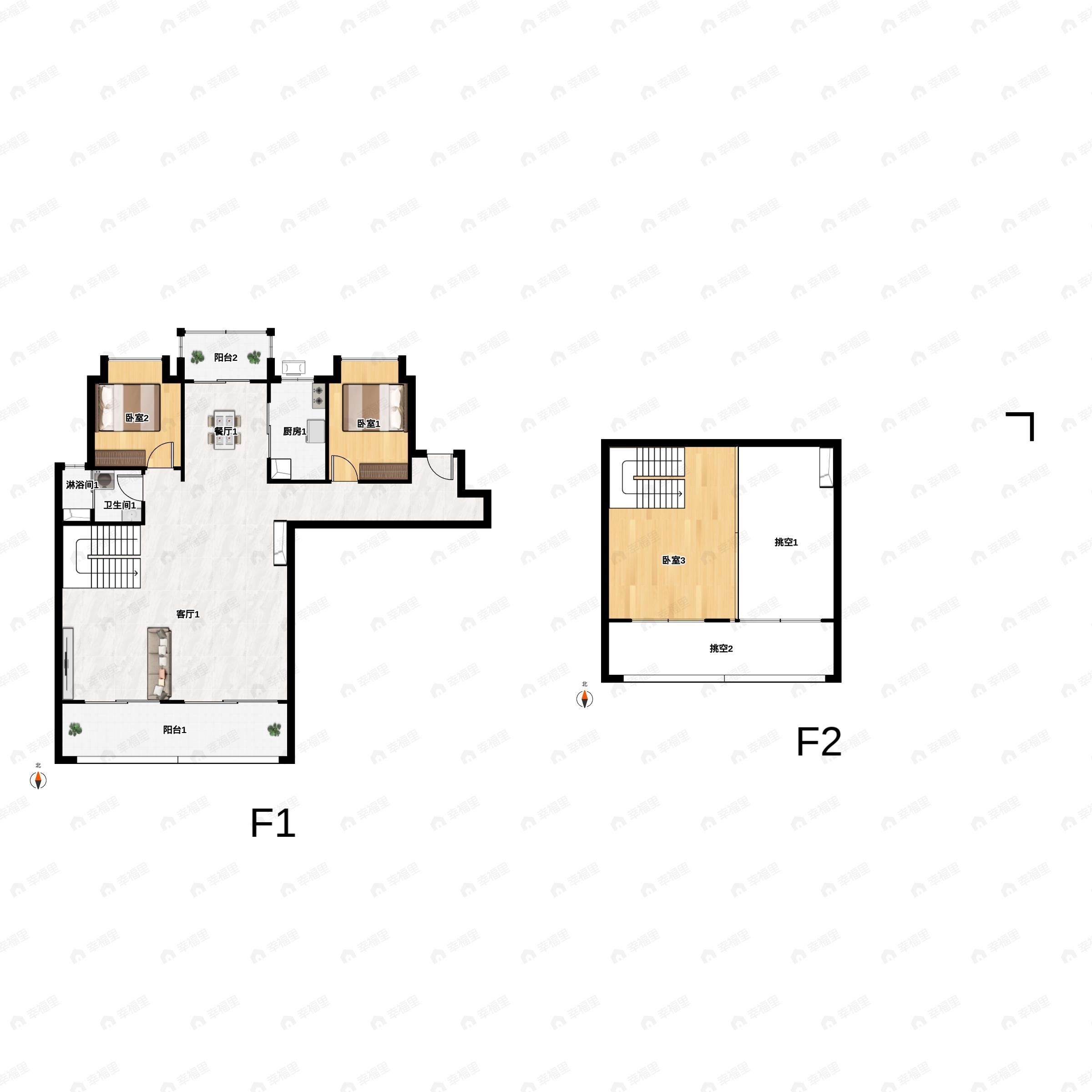 4室2厅2卫建面156平户型图