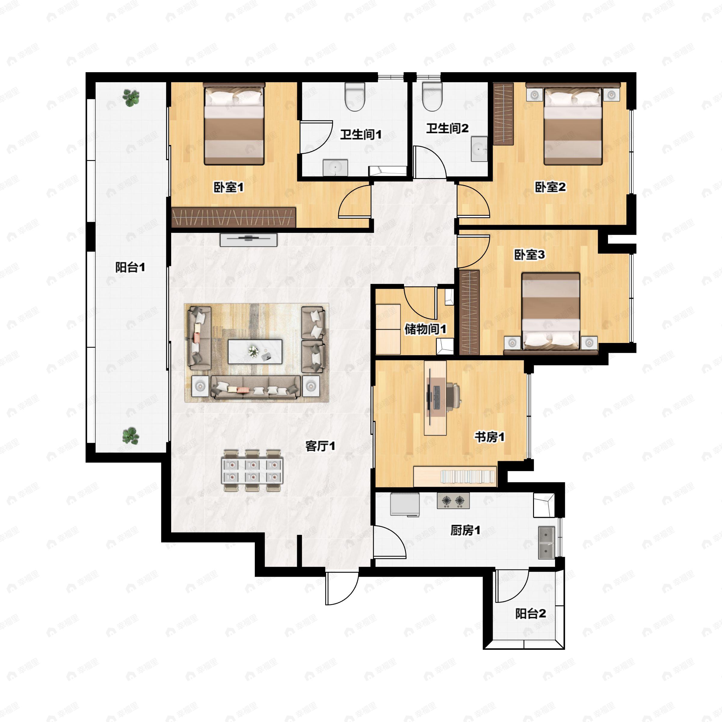 4室2厅2卫建面147平户型图