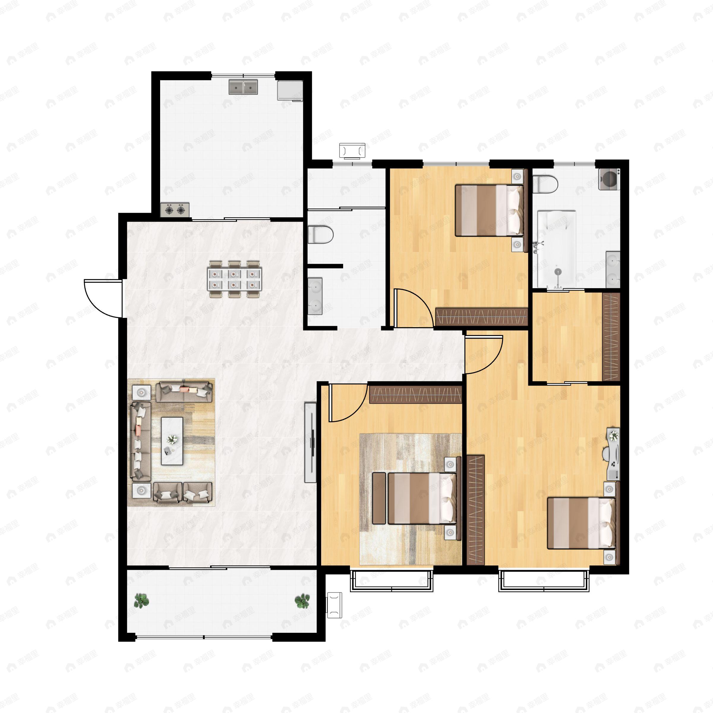 九璟台3室2厅2卫户型图