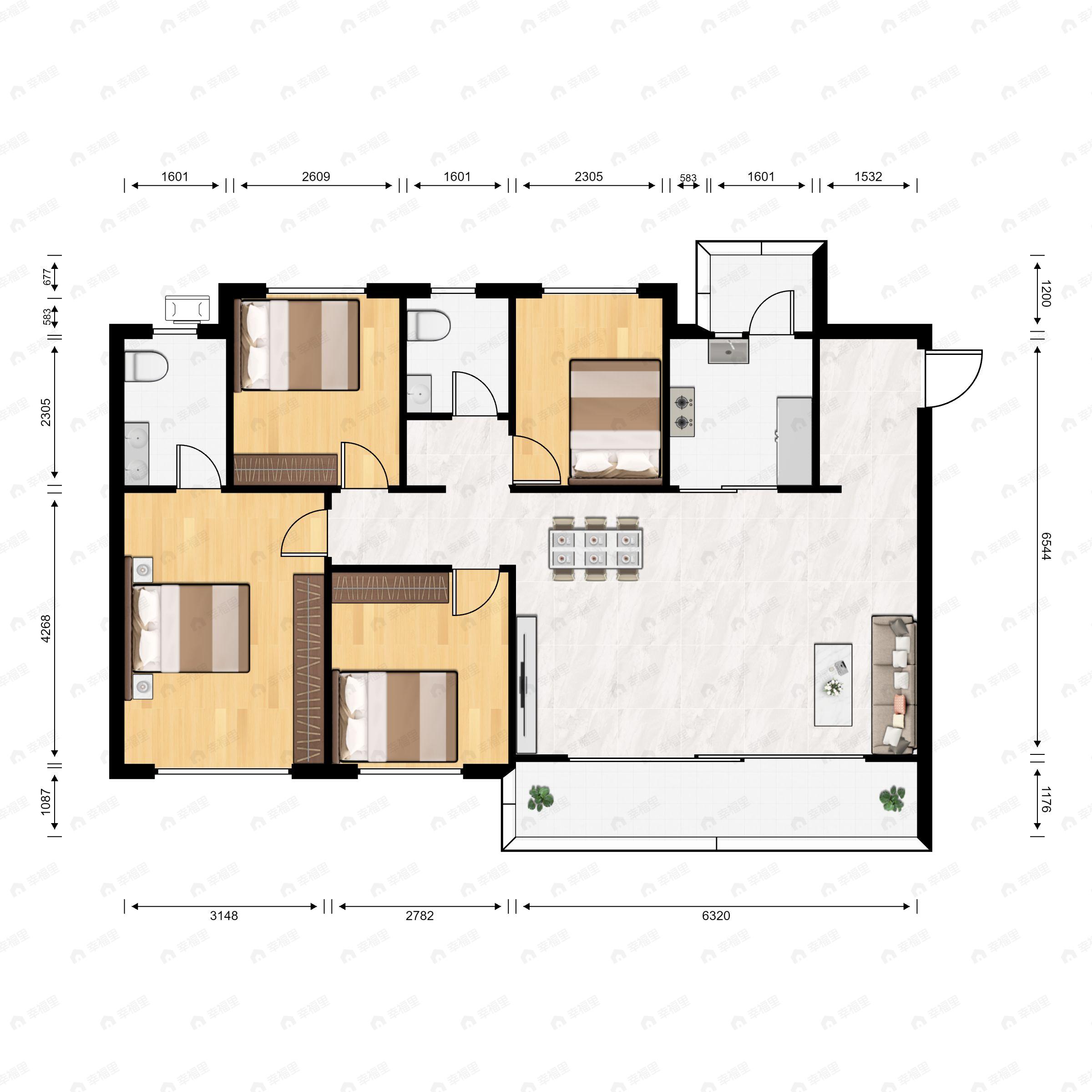 德商花样年碧云天玺4室2厅2卫户型图