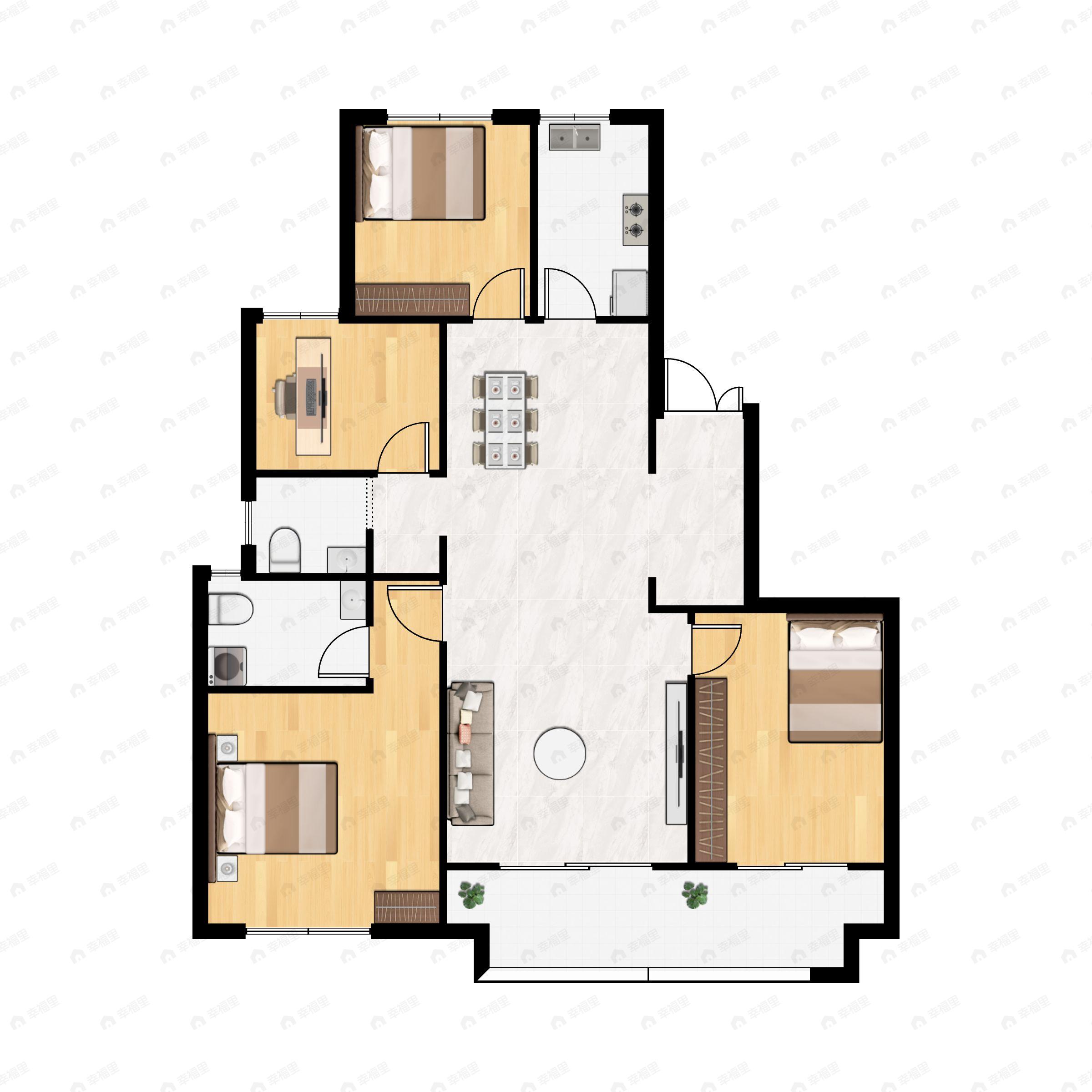 4室2厅2卫建面149平南户型图