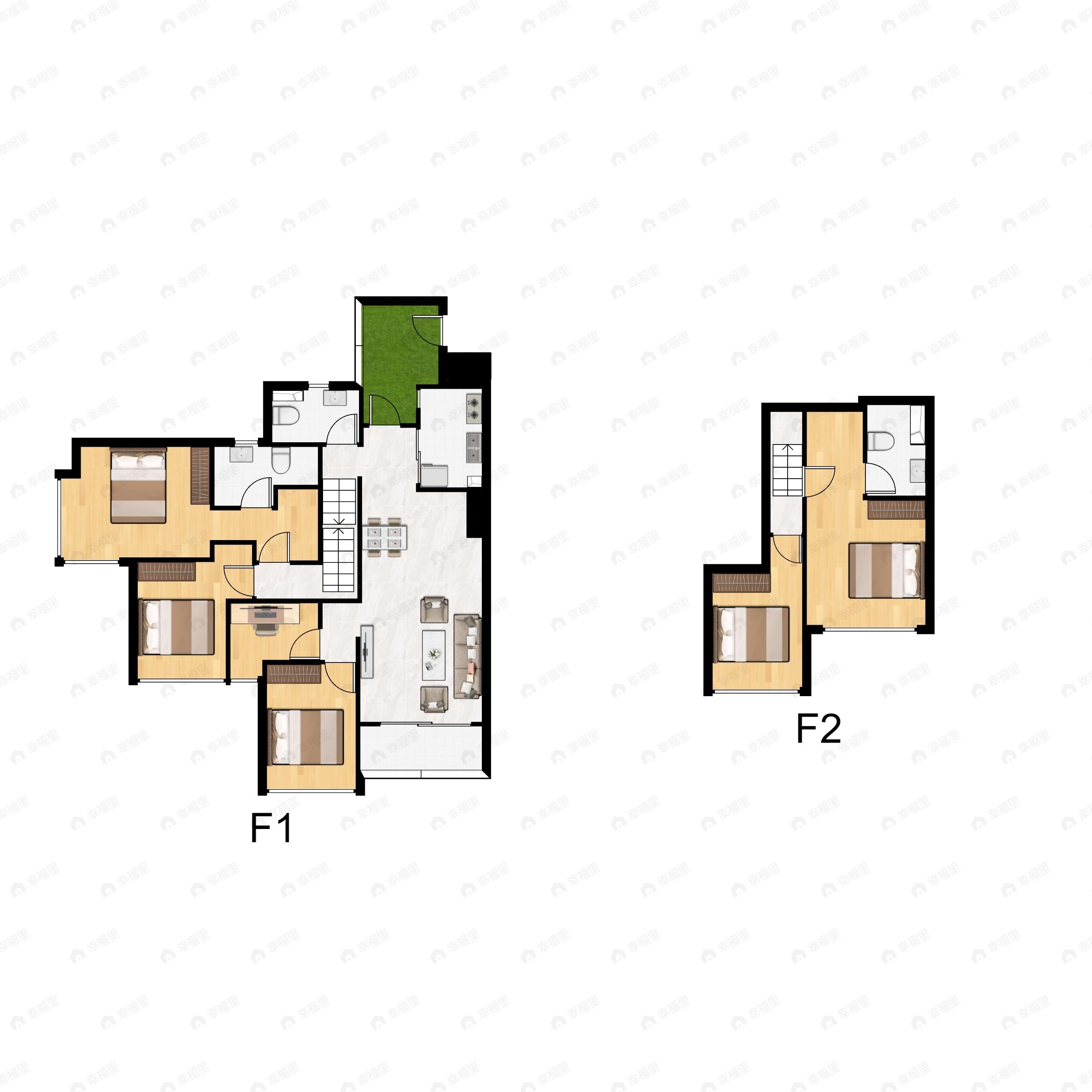 4室2厅2卫建面100平南户型图