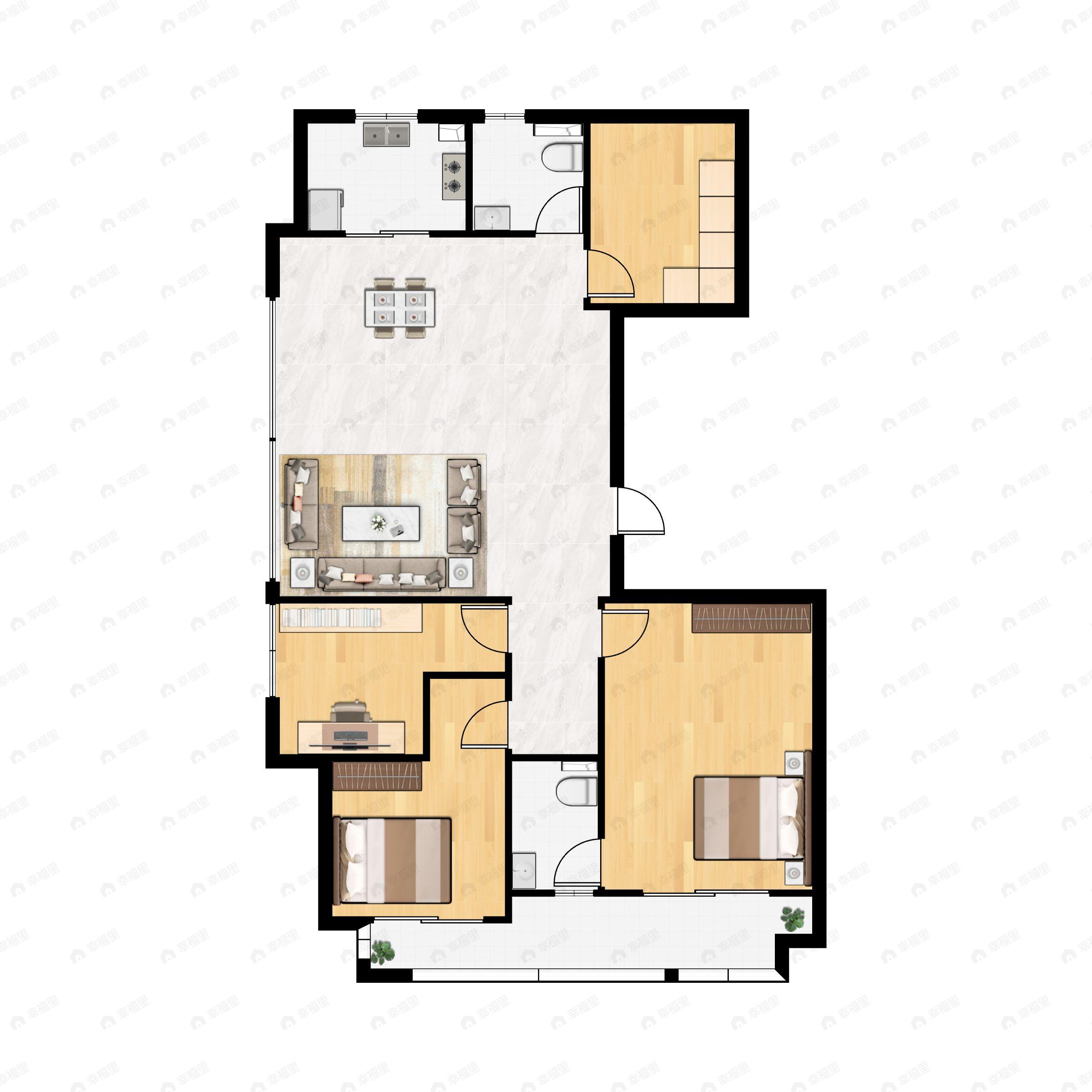 4室2厅2卫建面139平户型图