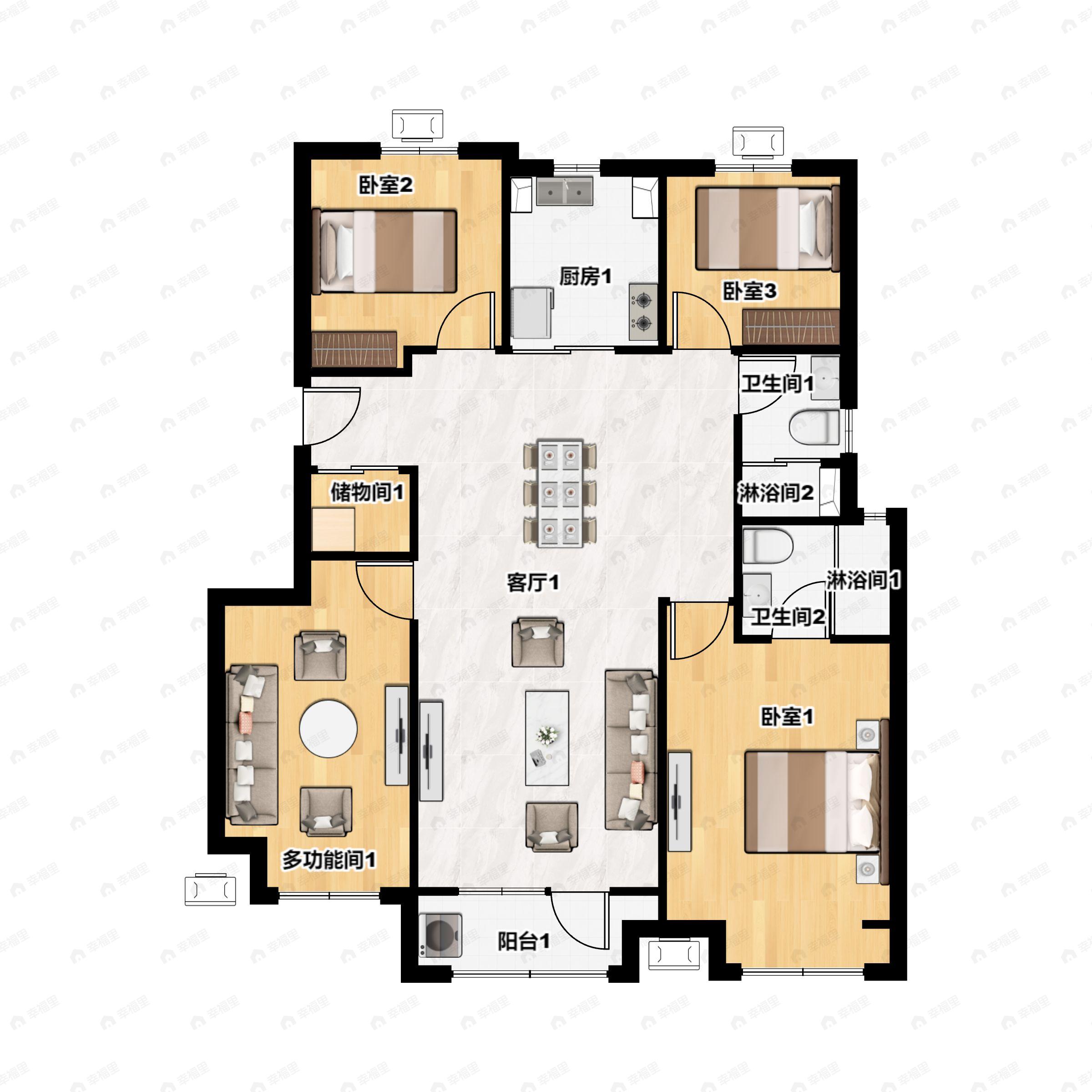 合景泰富天汇4室2厅2卫户型图