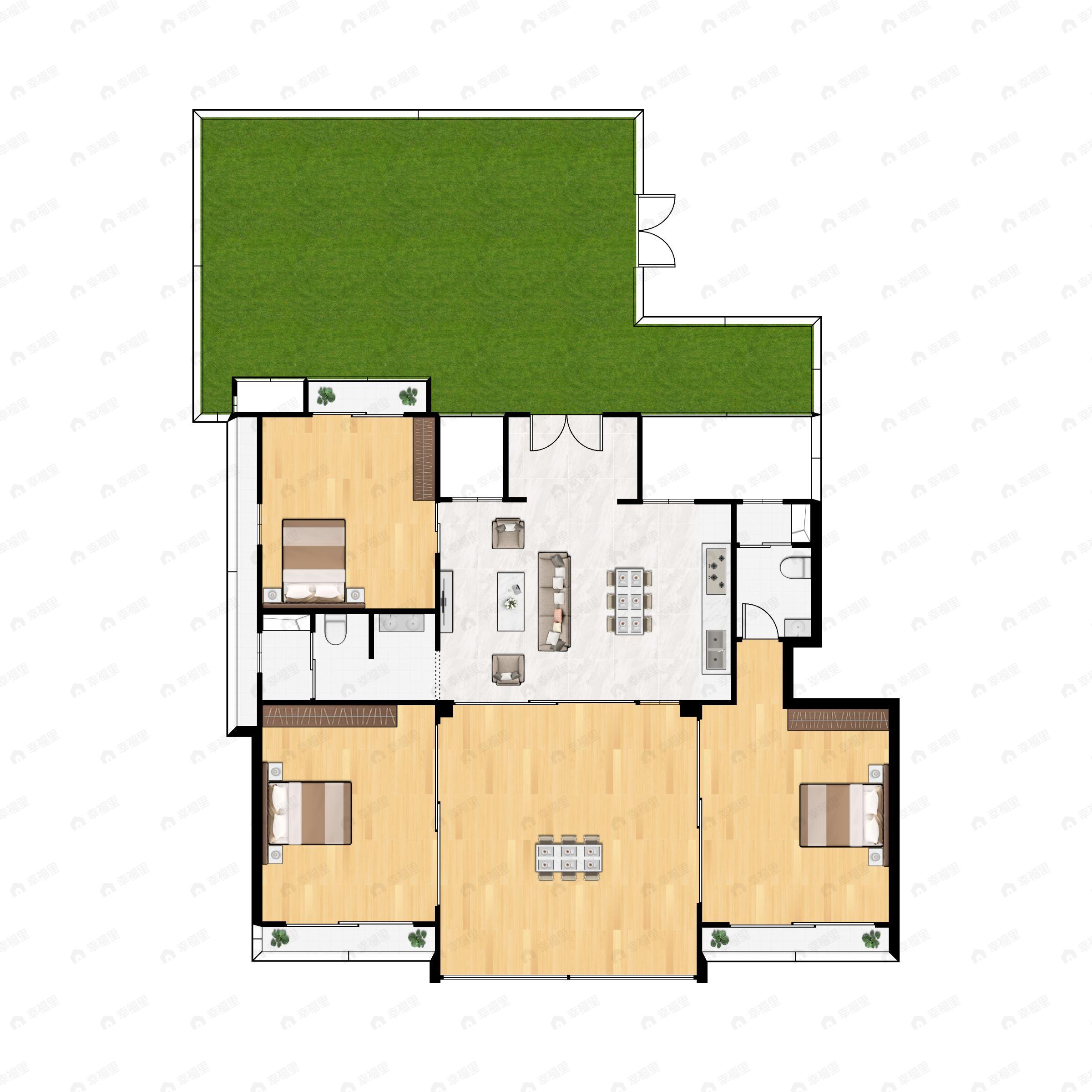 翠屏凤凰海岸3室2厅2卫户型图
