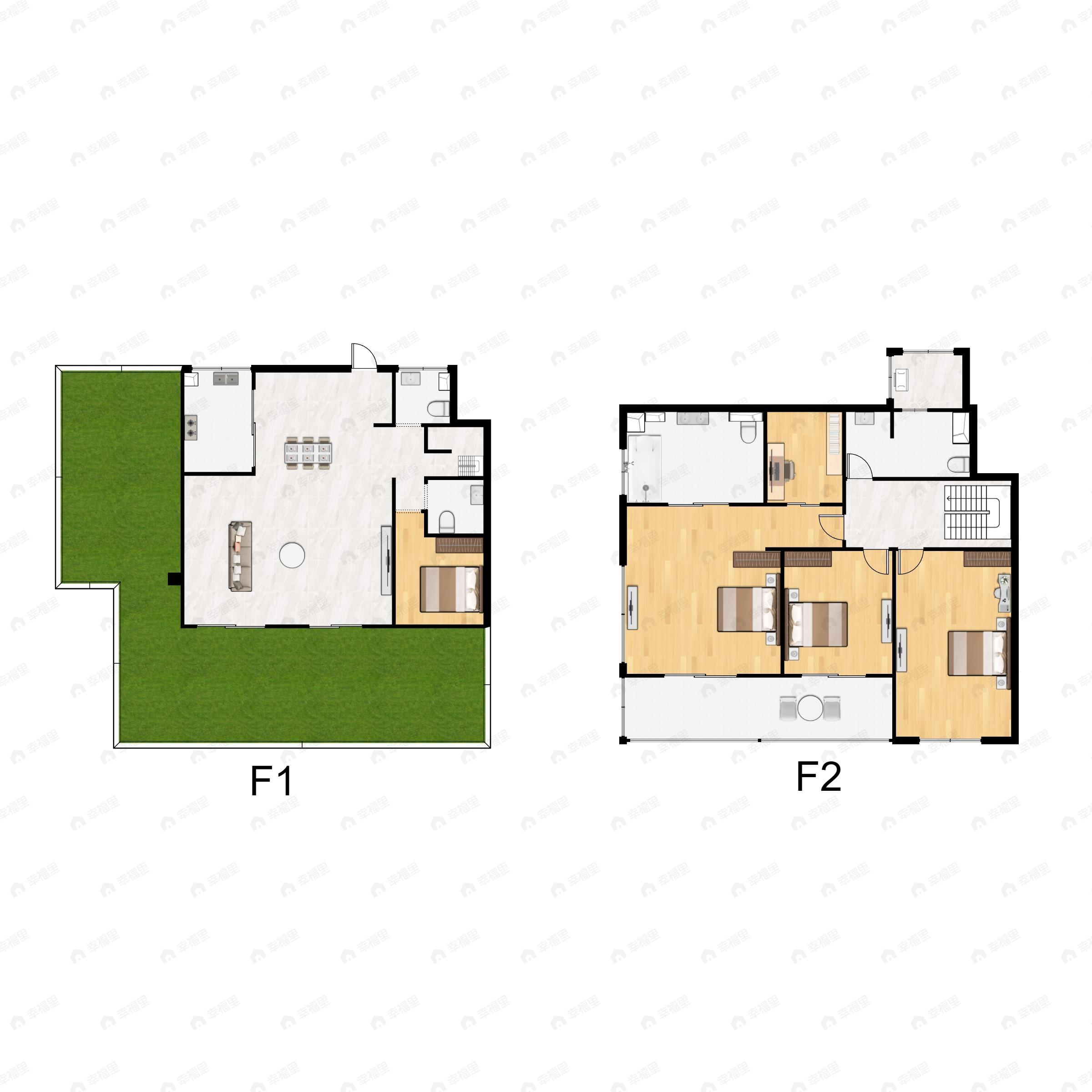 4室2厅3卫建面202平户型图