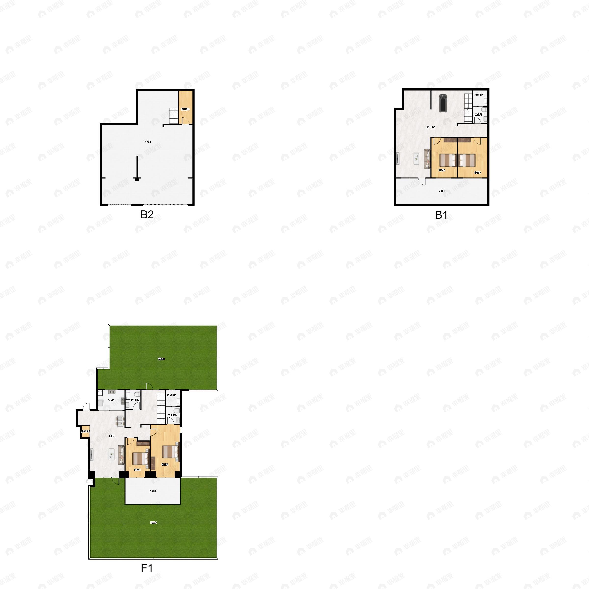 4室2厅3卫建面274平户型图