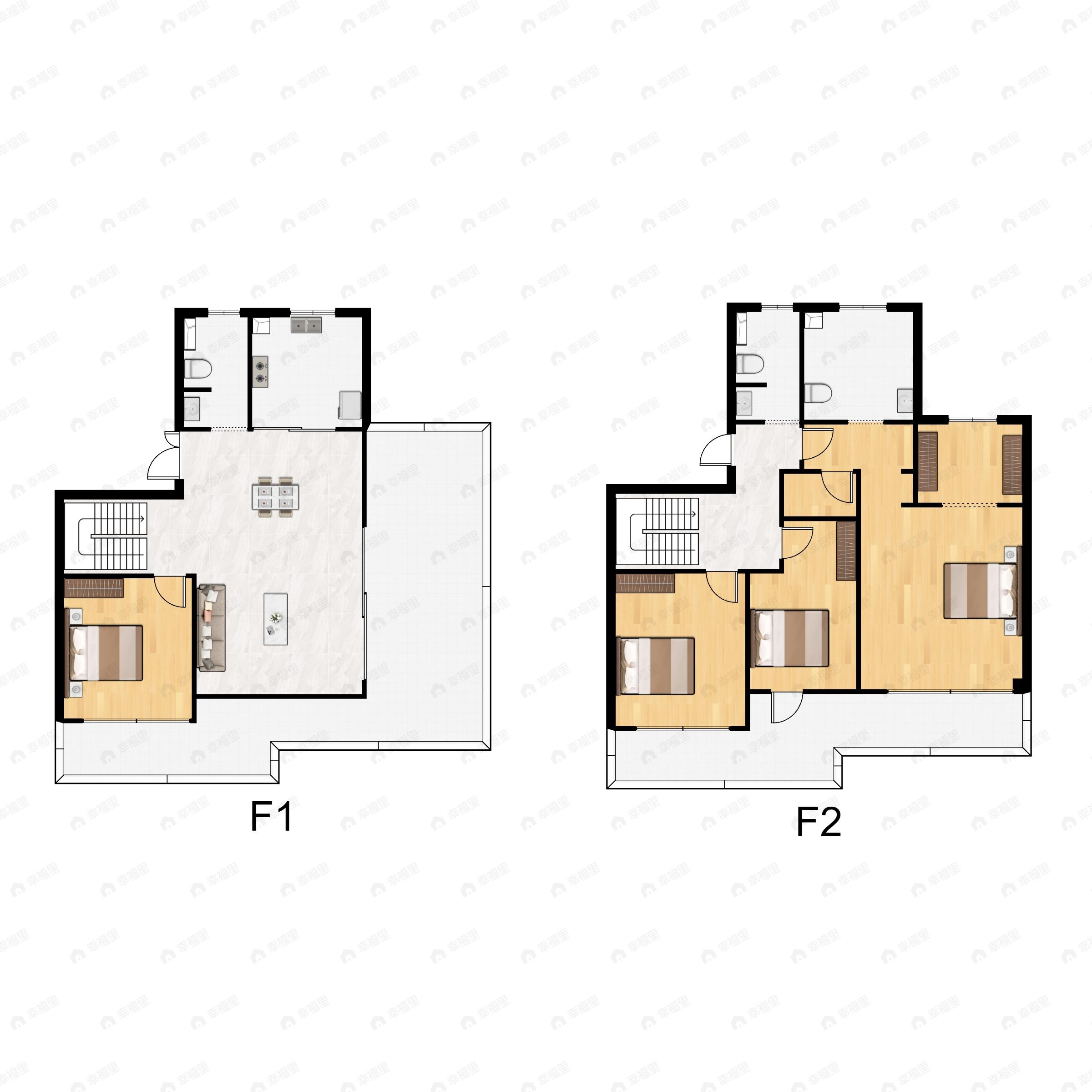 4室2厅3卫建面190平南户型图