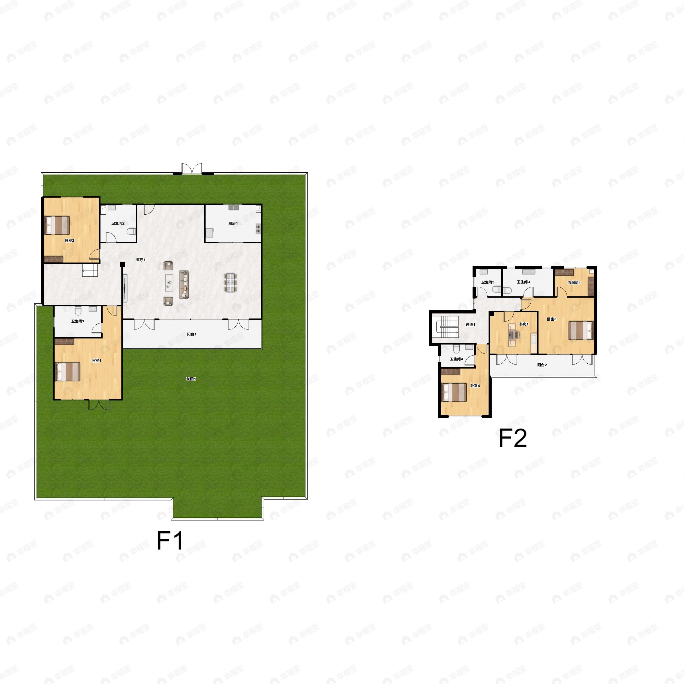 5室2厅4卫建面266平南户型图