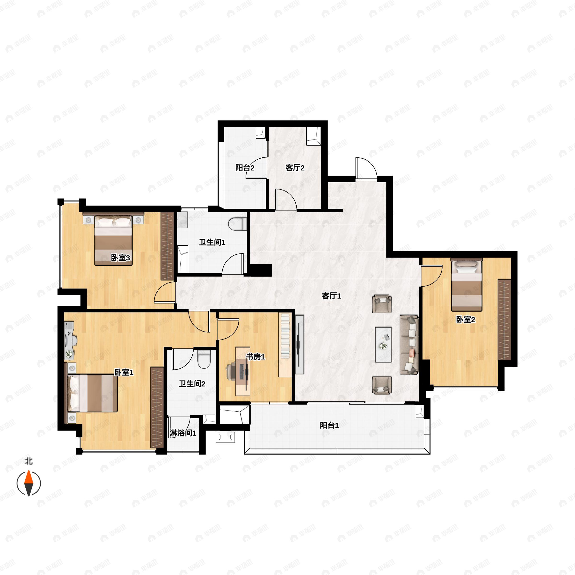 西派宸樾4室2厅2卫户型图