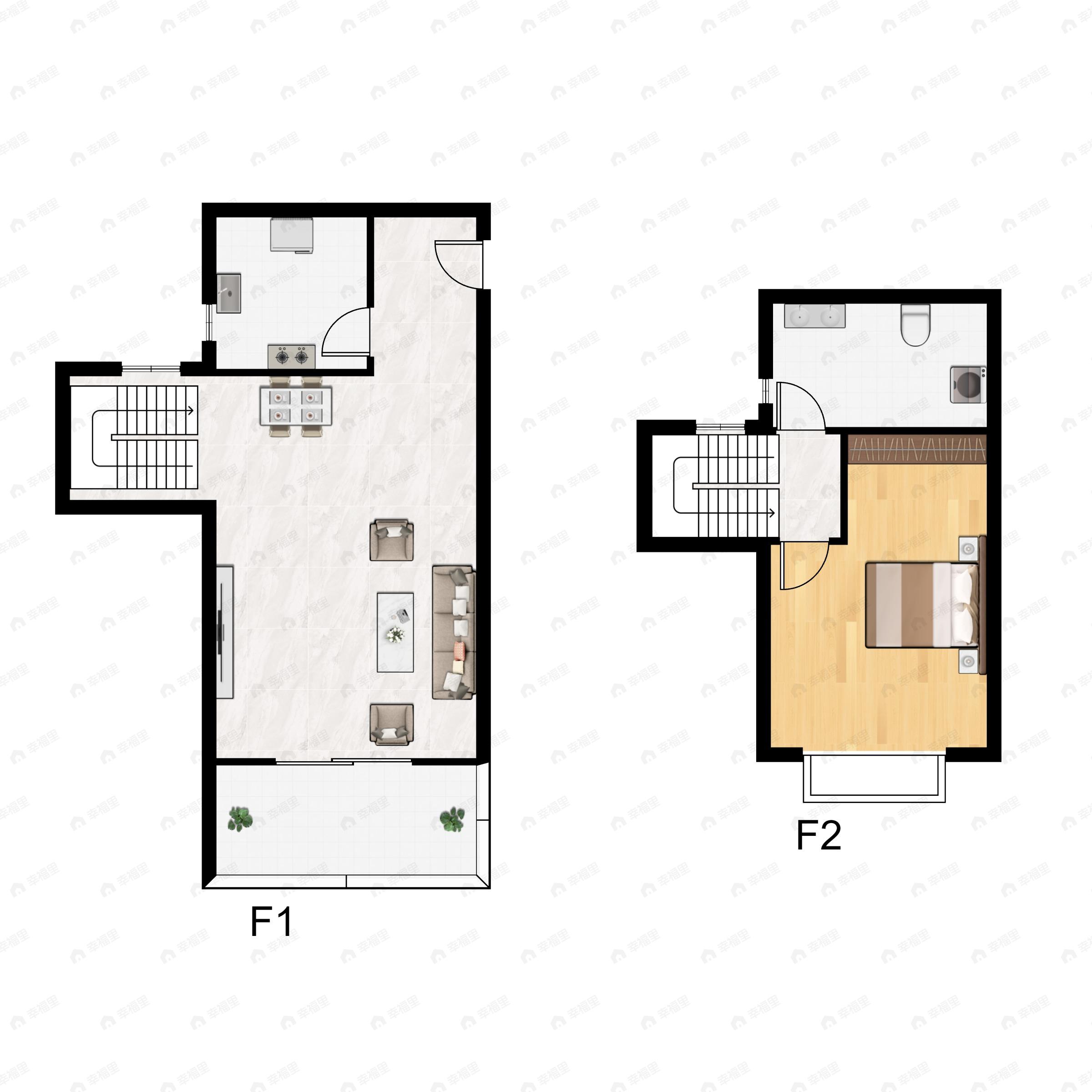 福星惠誉青城府1室2厅1卫户型图