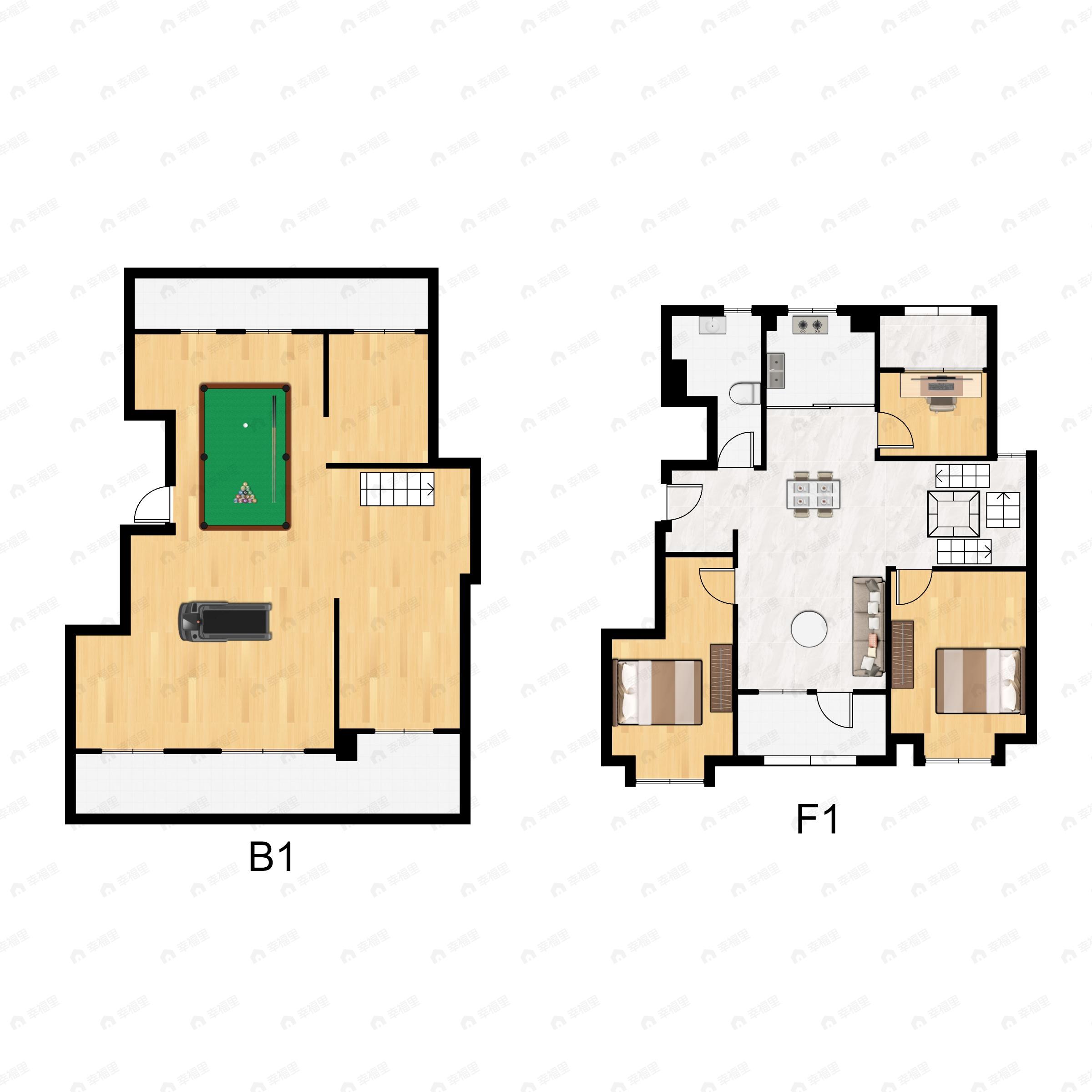 3室2厅1卫建面199平户型图