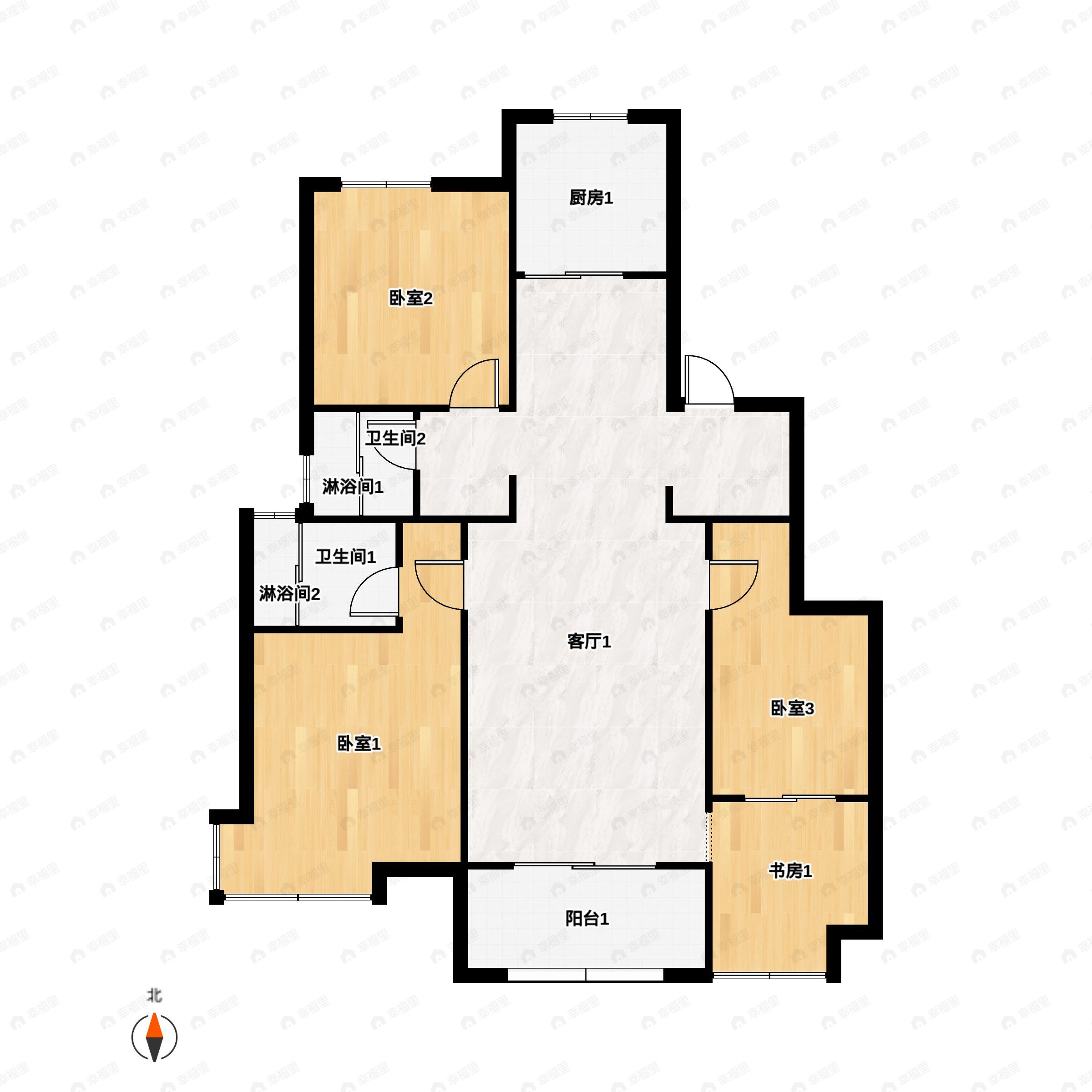 3室2厅2卫建面120平undefined户型图