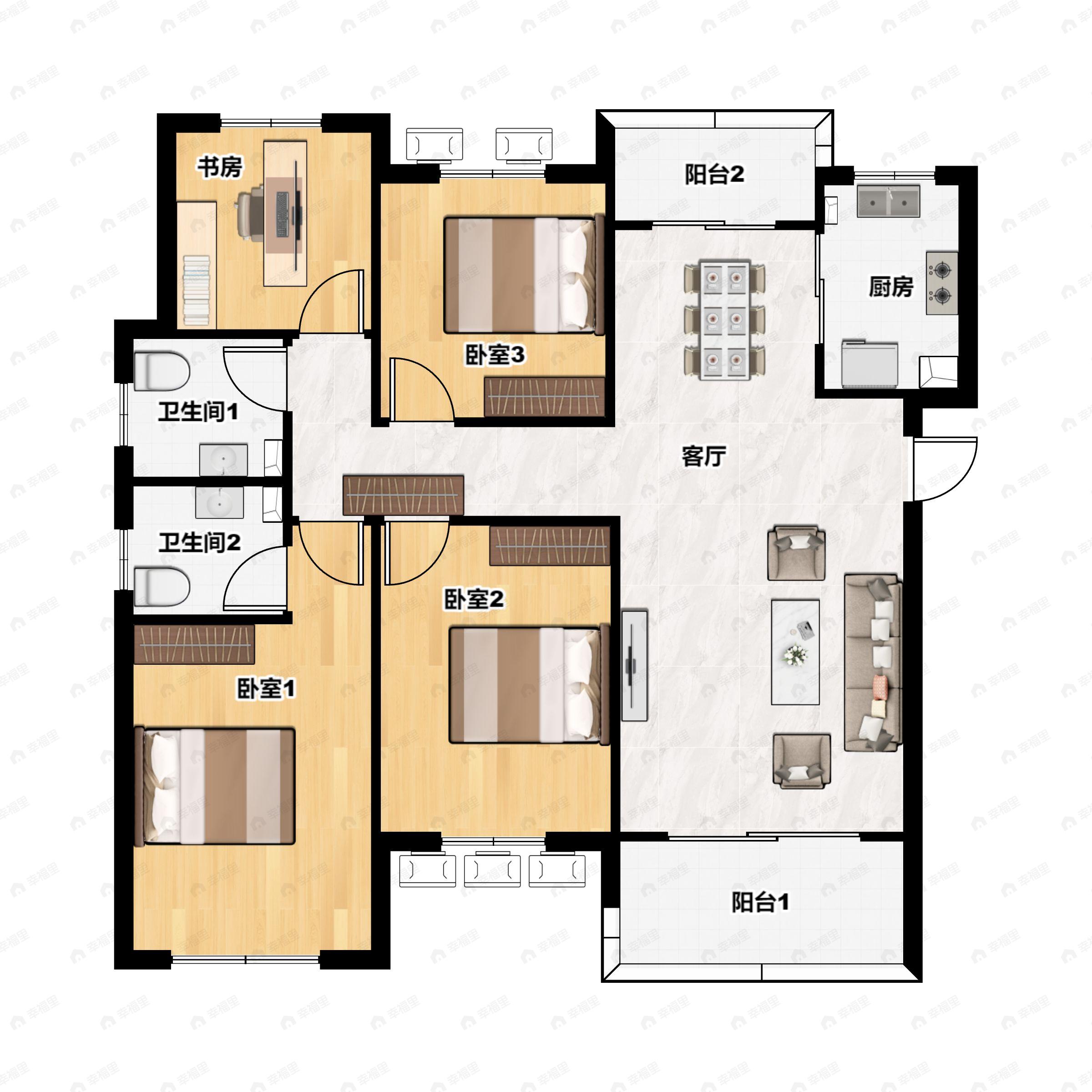 南召建业城4室2厅2卫户型图