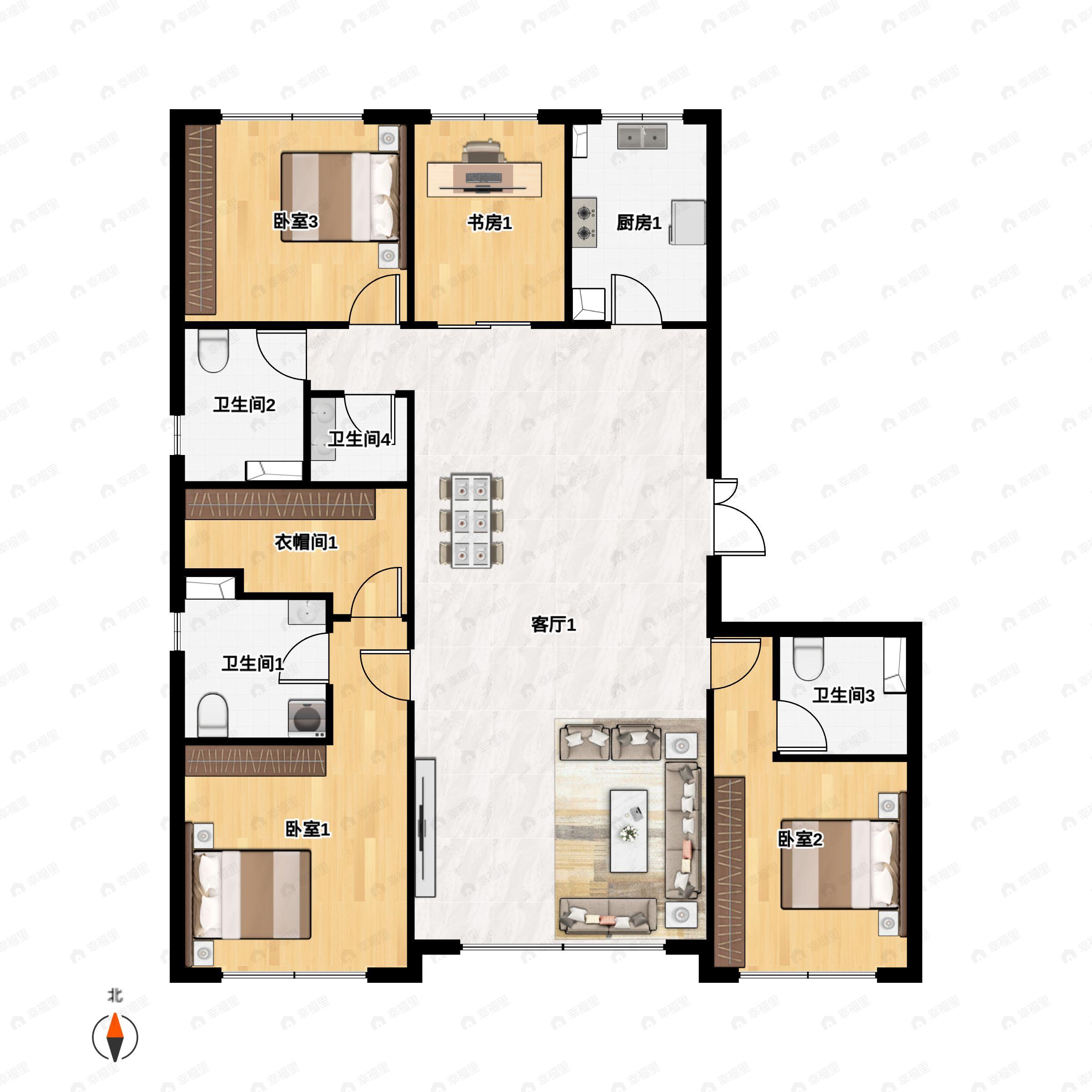 融创壹号院4室2厅3卫户型图
