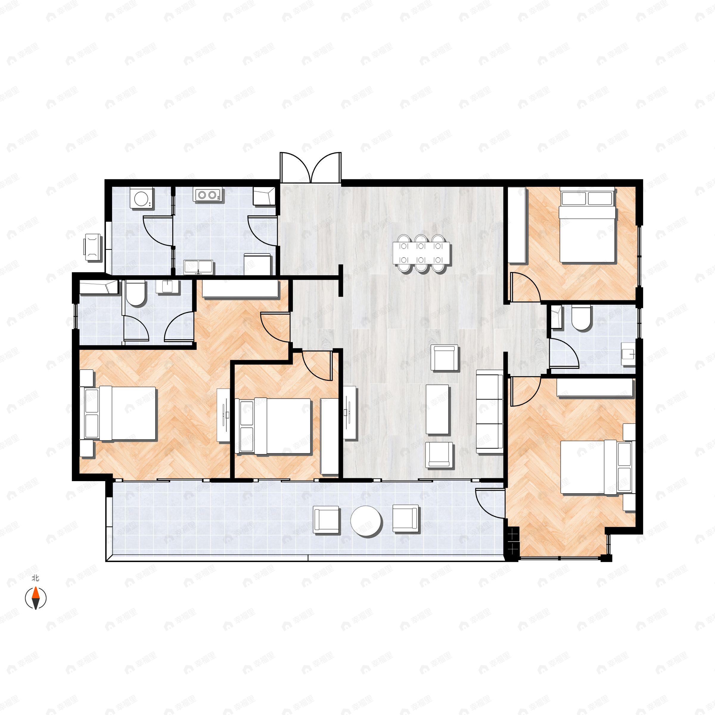 4室2厅2卫建面147平户型图