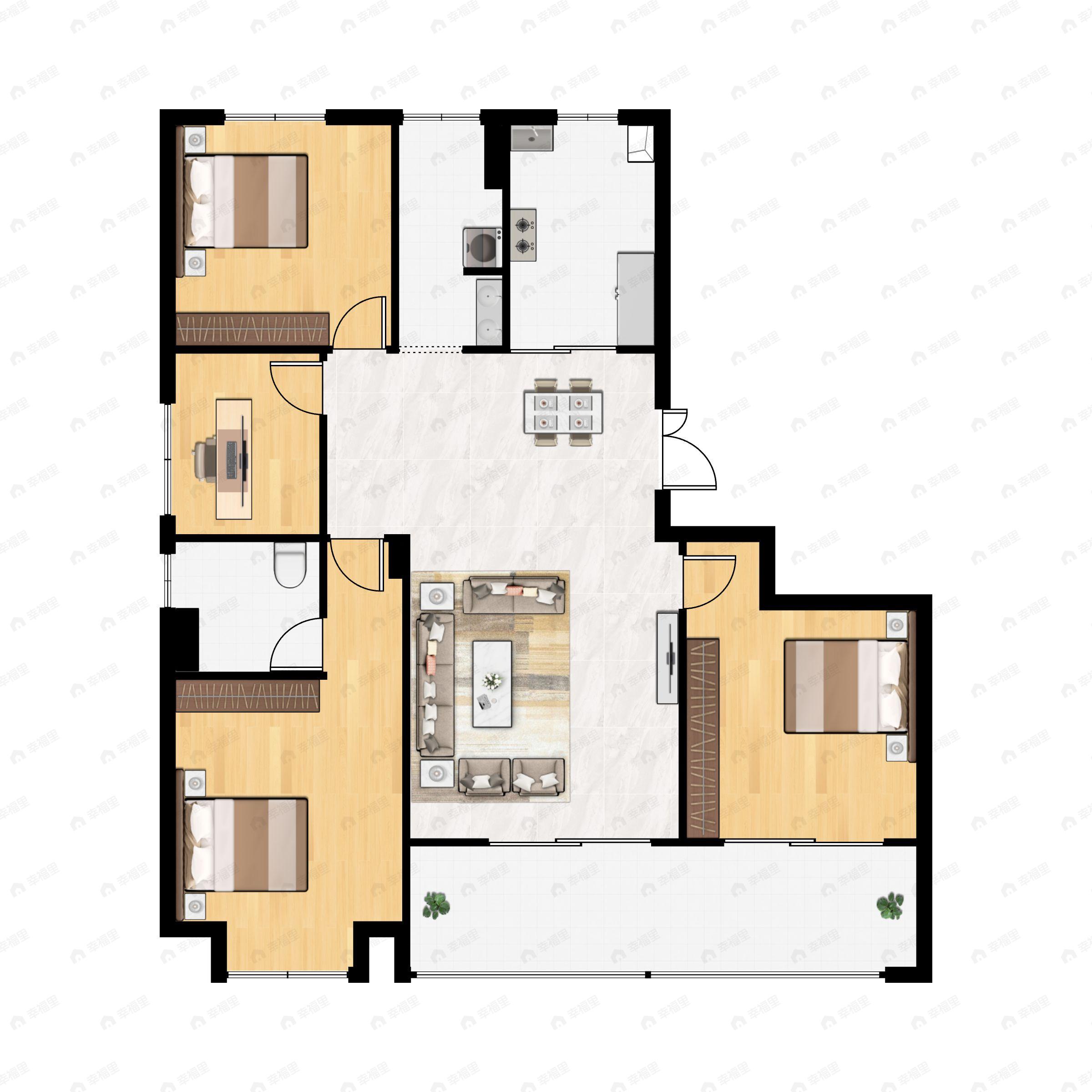 润和盛府4室2厅2卫户型图