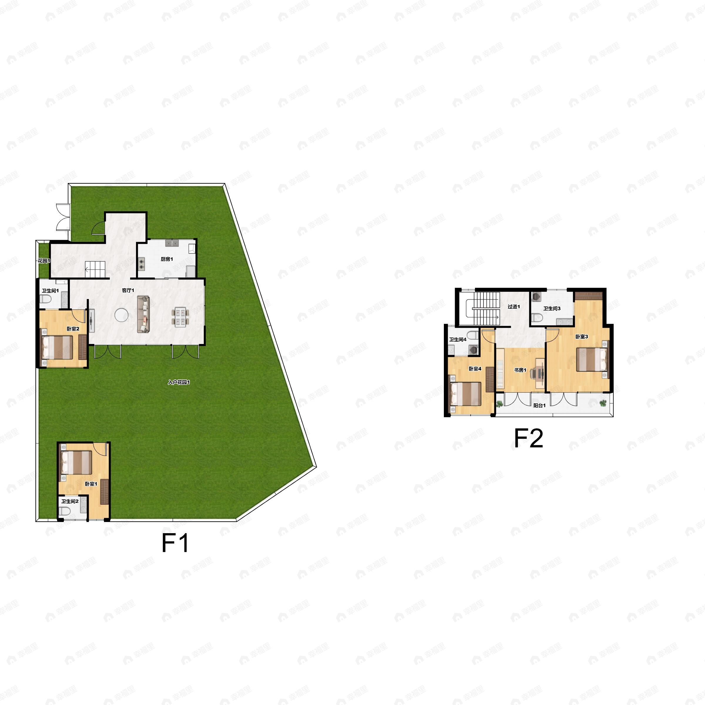 5室2厅4卫建面255平南户型图